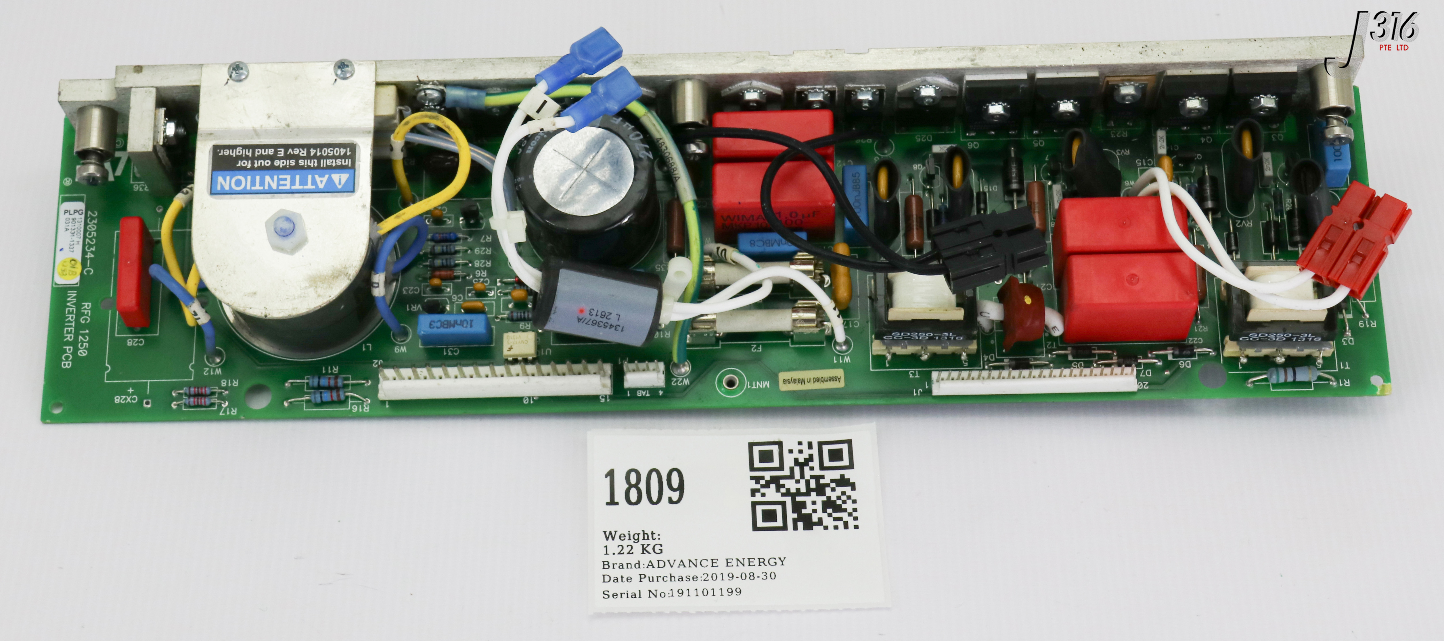 1809 ADVANCED ENERGY PCB, PLPG INVERTER PCB, RFG 1250, 1310007 H 2305234-C