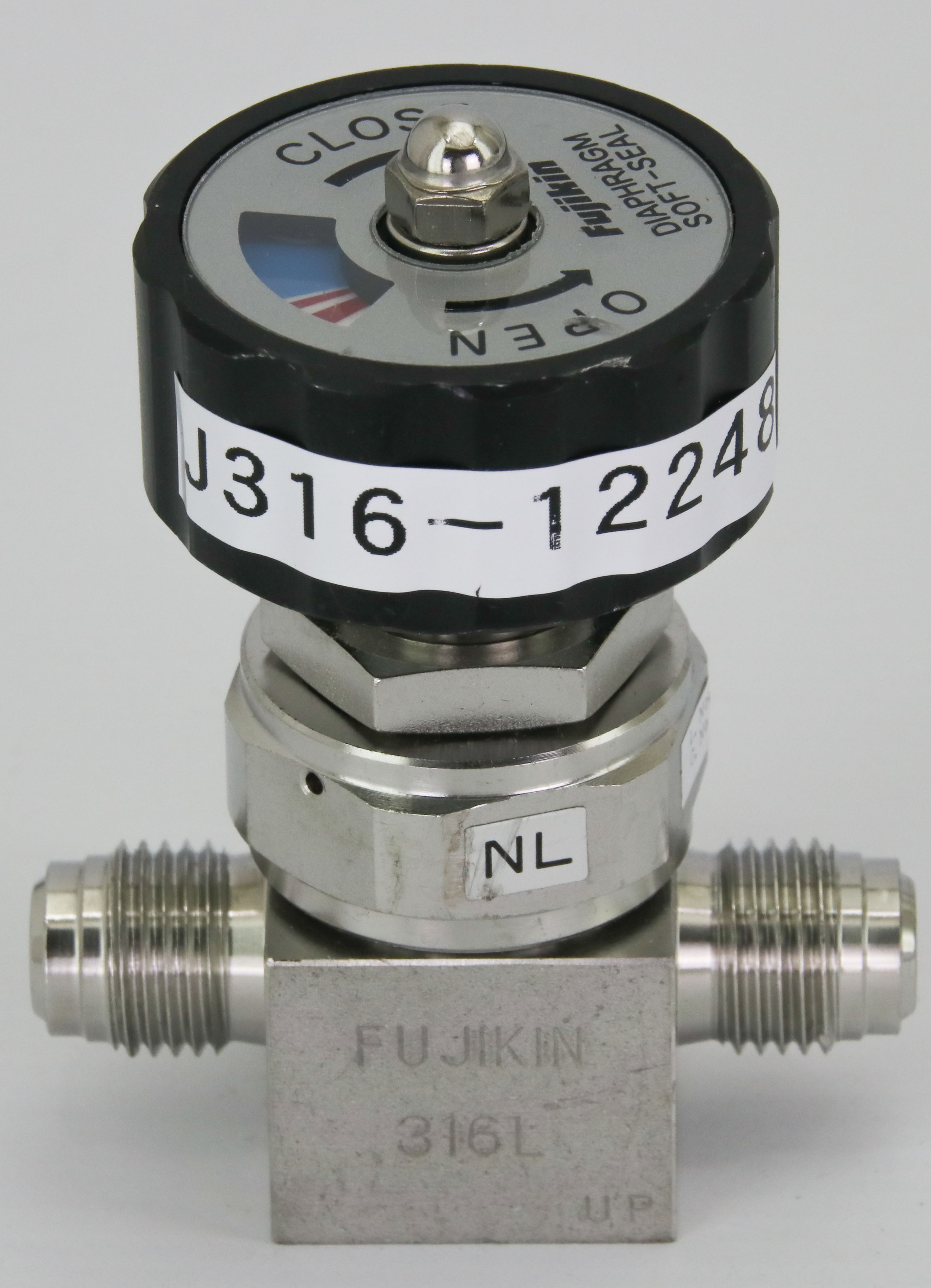 12248 FUJIKIN DIAPHRAGM VALVE, SOFT-SEAL, DUAL FLOW 021336