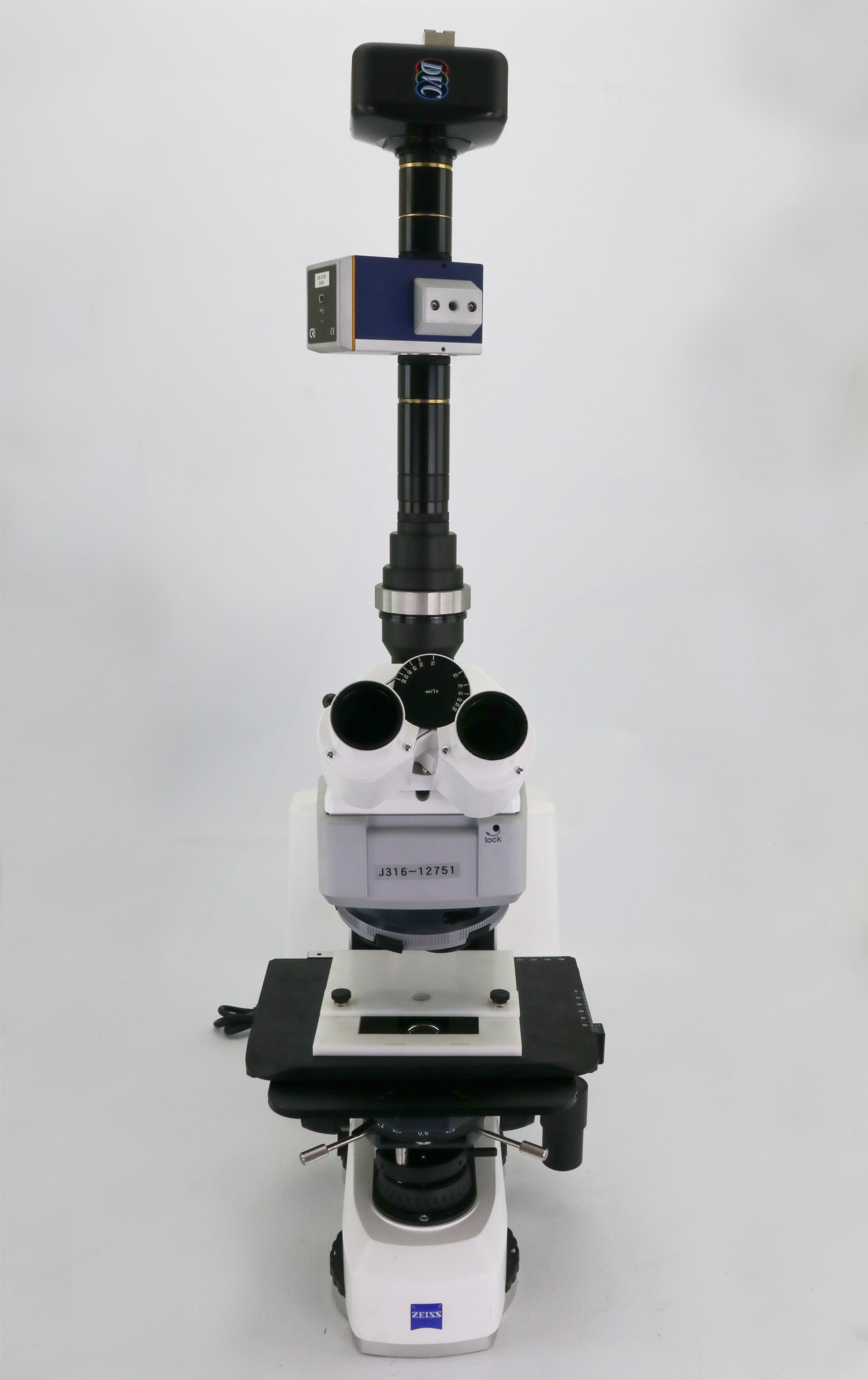 12751 CARL ZEISS MICROSCOPE AXIO SCOPE.A1 W/ HAL100 ILLUMINATOR 430035 ...