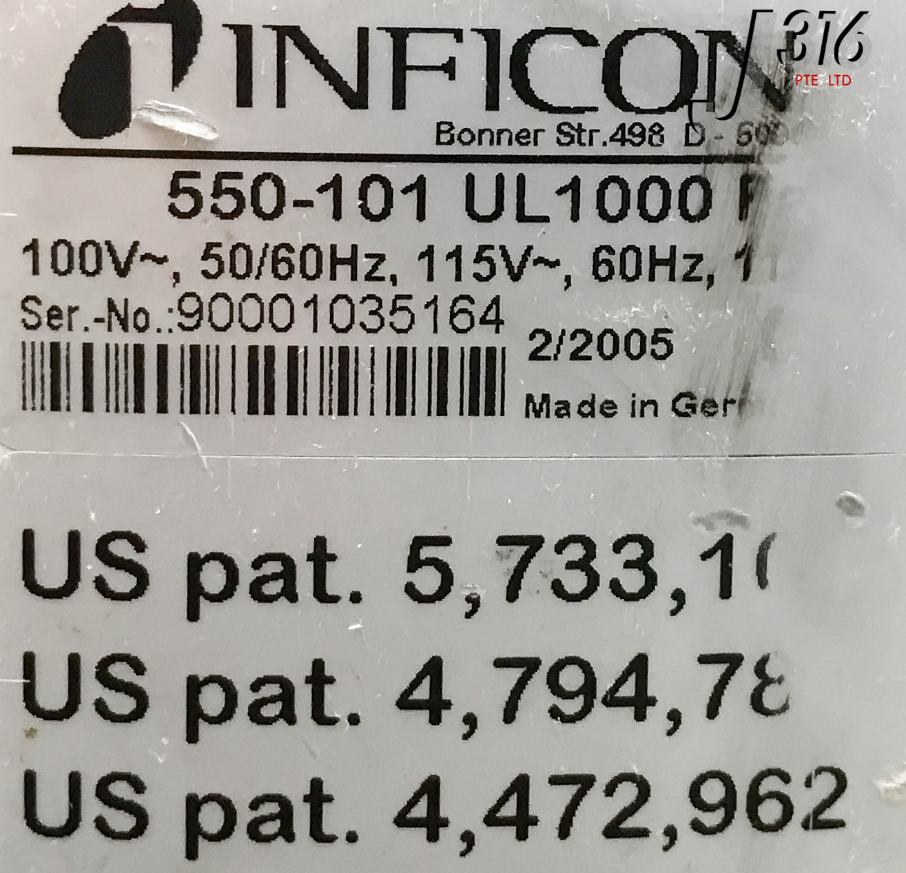 13868 INFICON HELIUM LEAK DETECTOR, 550-101A UL1000 FAB – J316Gallery