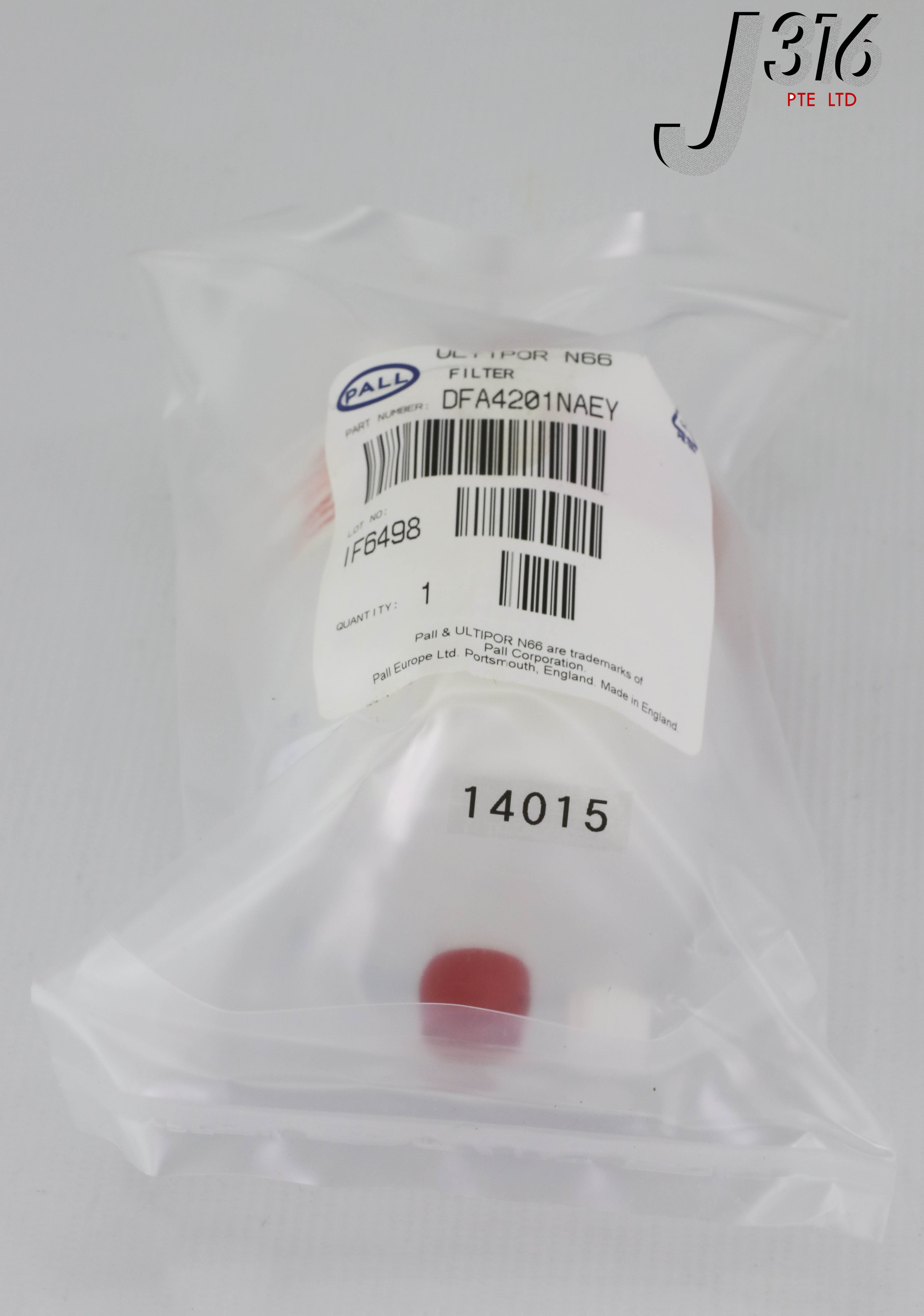 14015 PALL DISPOSABLE FLITER ASSEMBLY, 0.2 MICRON, NEW DFA4201NAEY