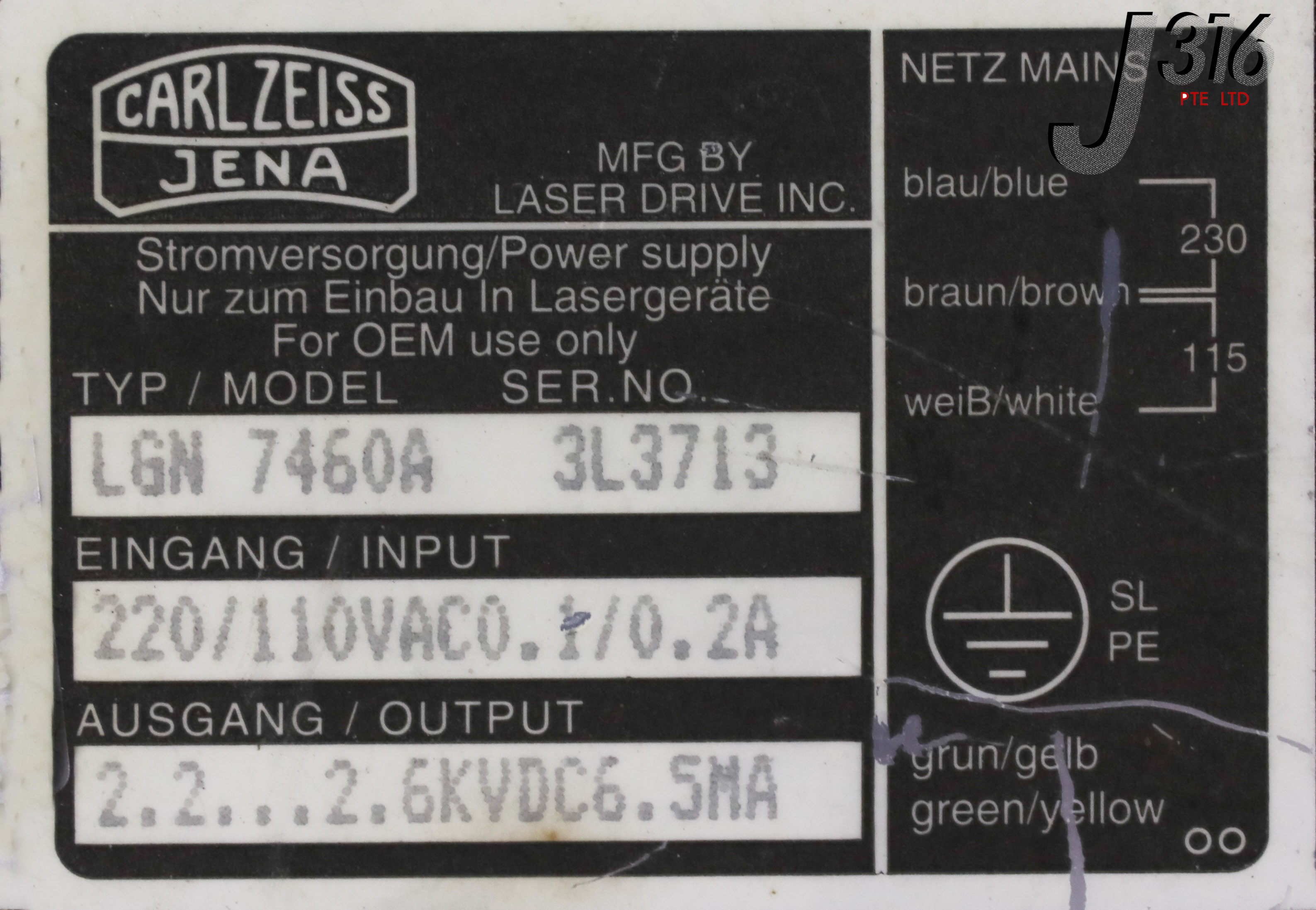 14186 CARL ZEISS LASER POWER SUPPLY LGN 7460A – J316Gallery