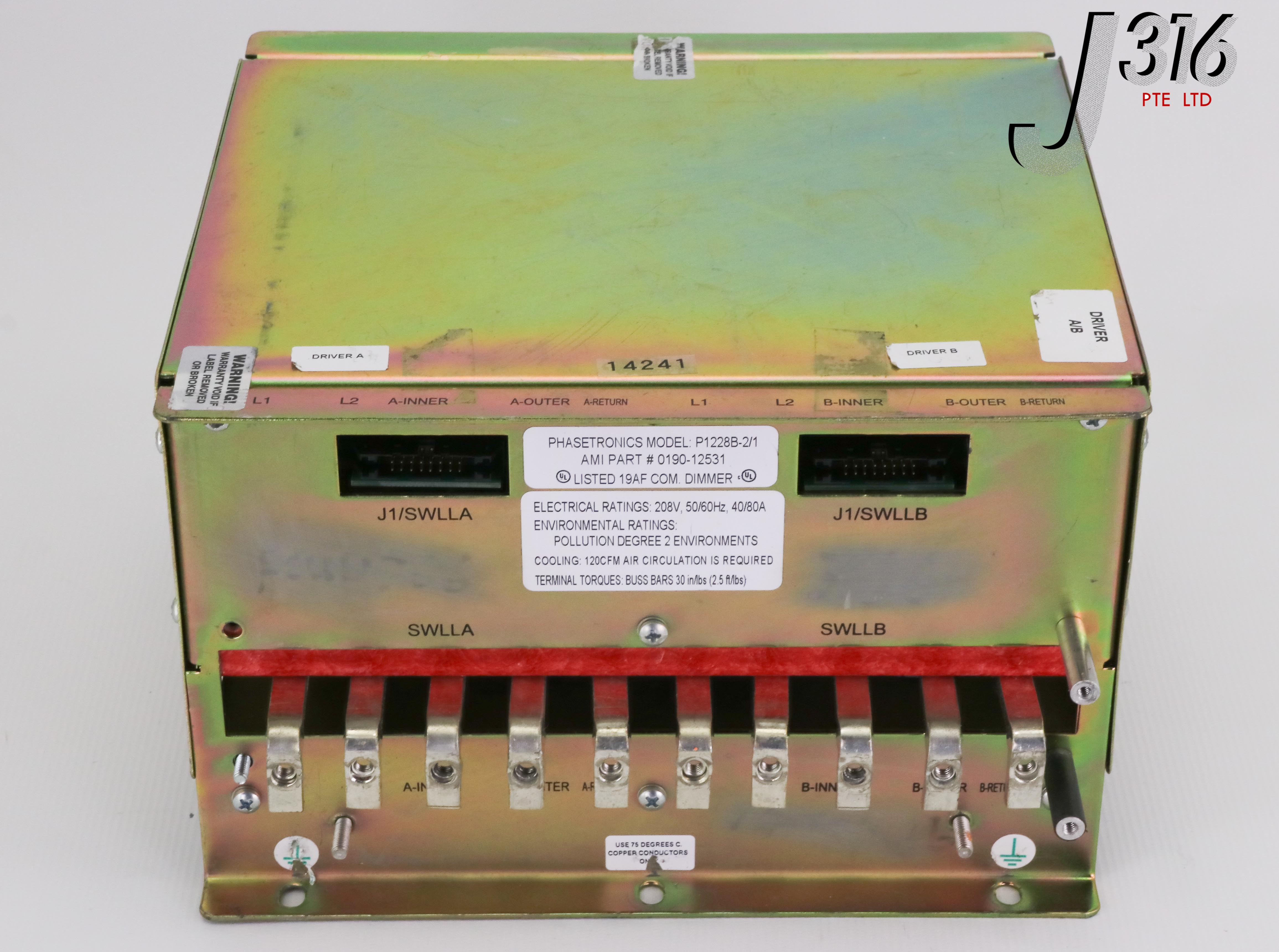 14241 APPLIED MATERIALS PVD 208V DUAL SWLL LAMP DEGAS DRIVER, P1228B-2/1 0190-12531
