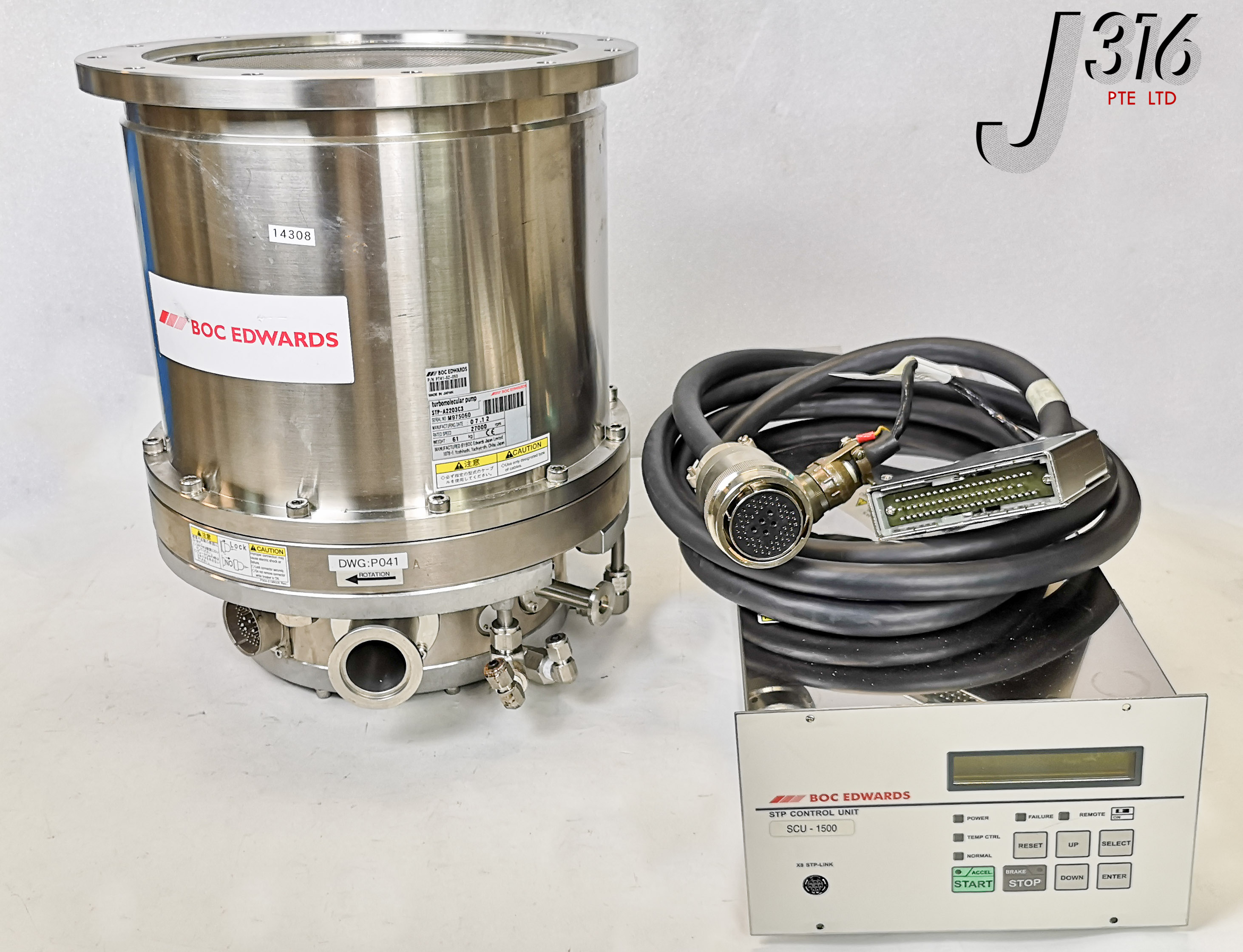 14308 BOC EDWARDS TURBOMOLECULAR PUMP SCU-1500 CONTROLLER,3M CABLE STP-A2203C3