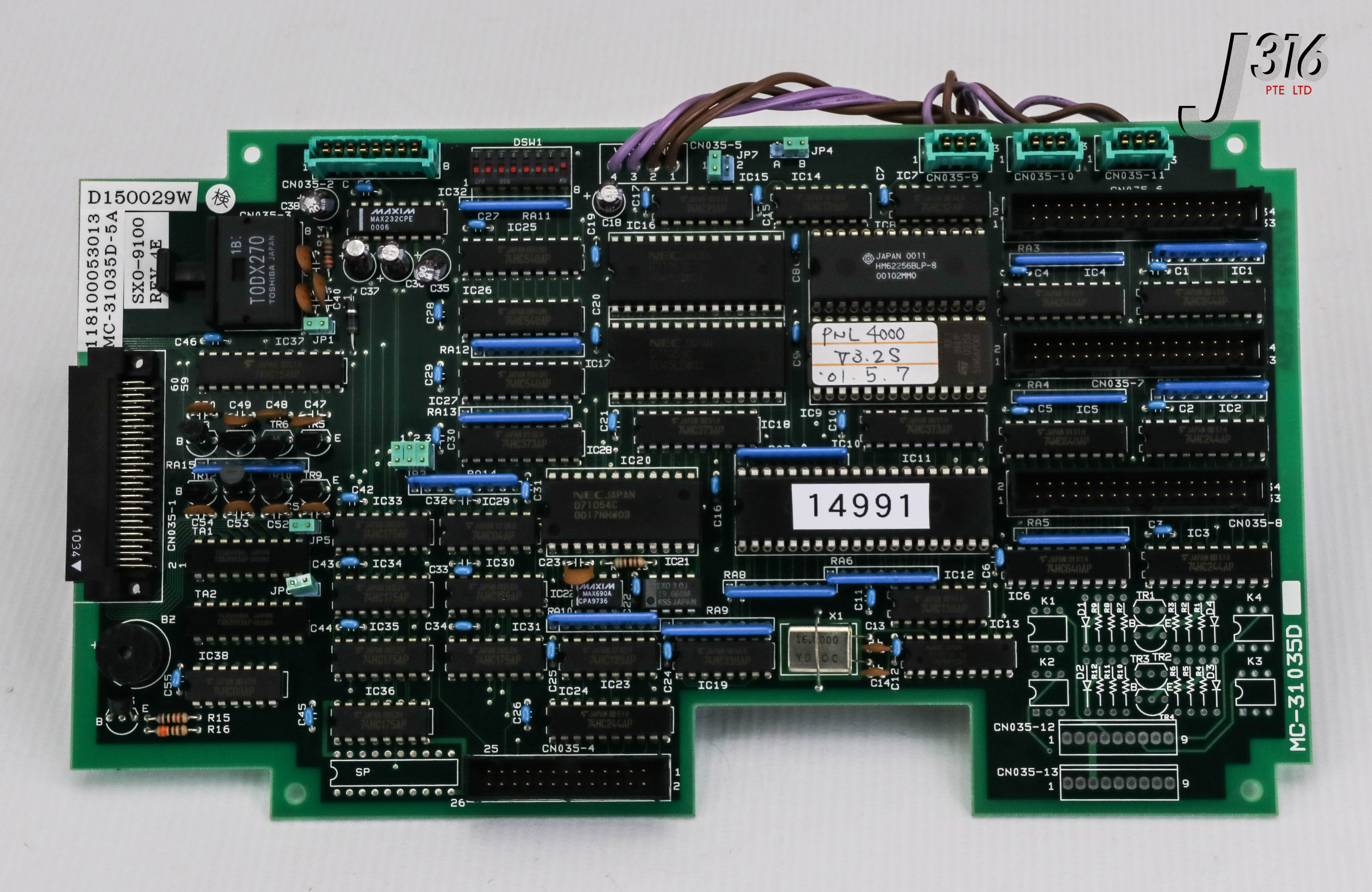 14991 TOKYO ELECTRON PCB, CONTROL PANEL, MC-31035D, 118100053013 MC-31035D-5A