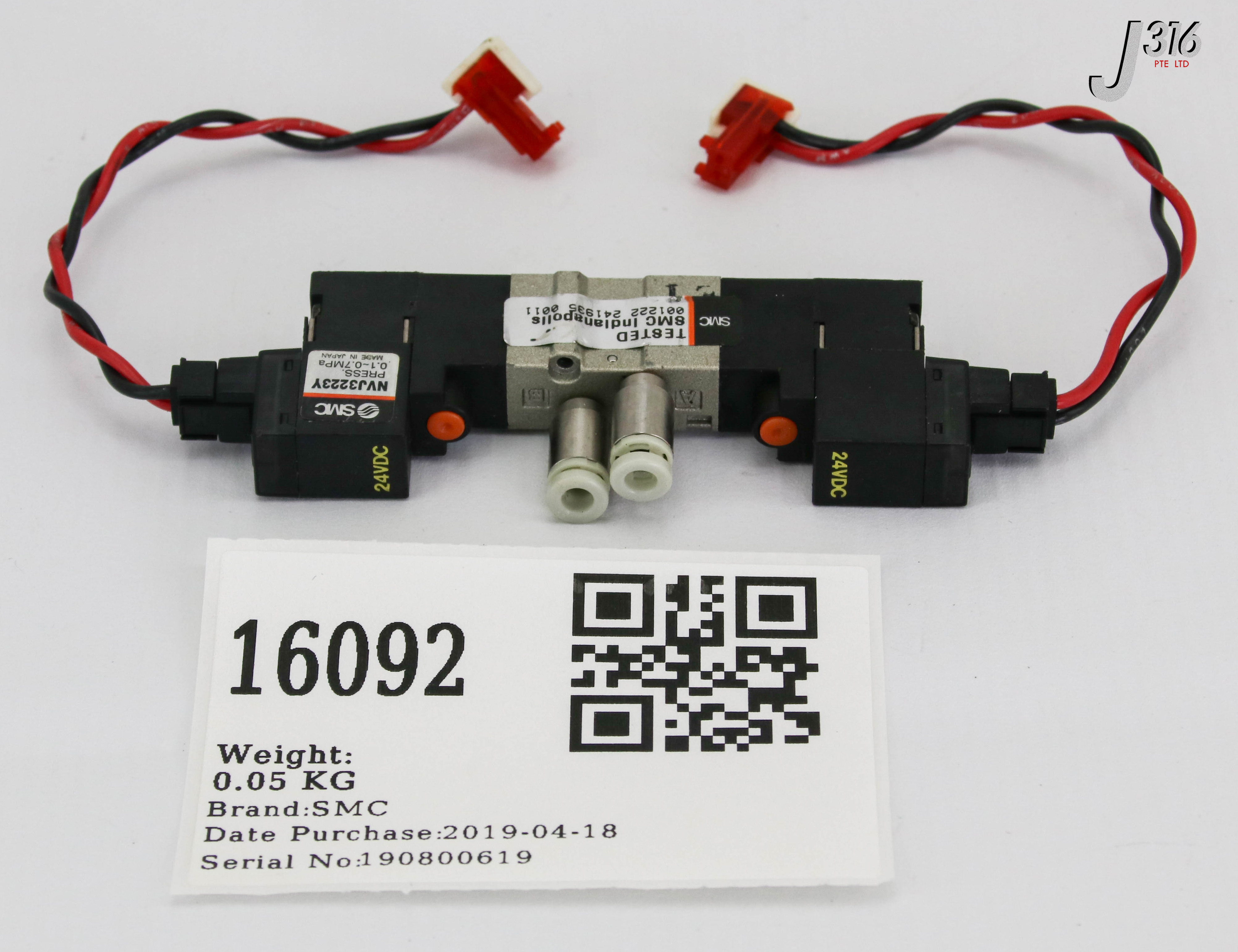 16092 SMC SOLENOID VALVE, 0.1-0.7MPA NVJ3223Y