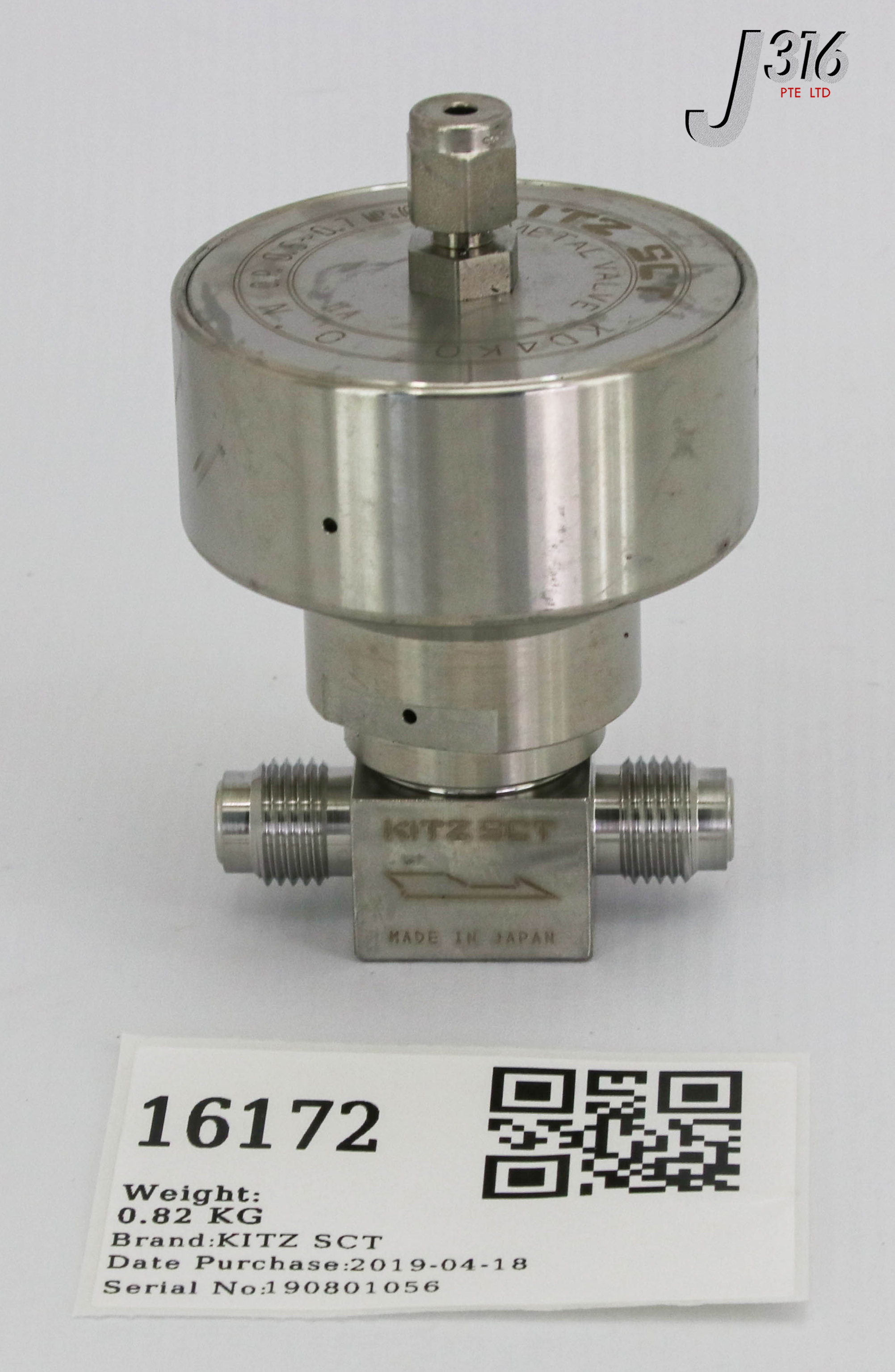 16172 KITZ SCT  ALL METAL VALVE SCV 316L KD 10K-1/4" METAL-SEAT EP  KD4KO