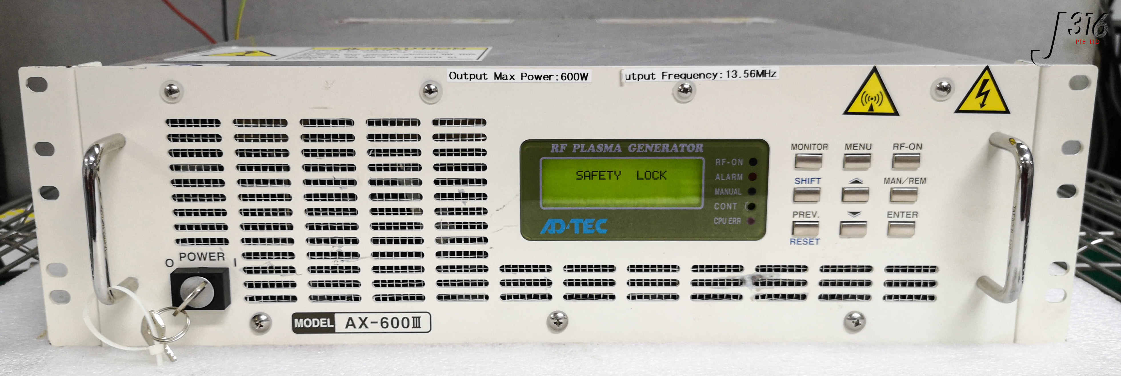16273 ADTEC RF PLASMA GENERATOR AX-600III-N-EI