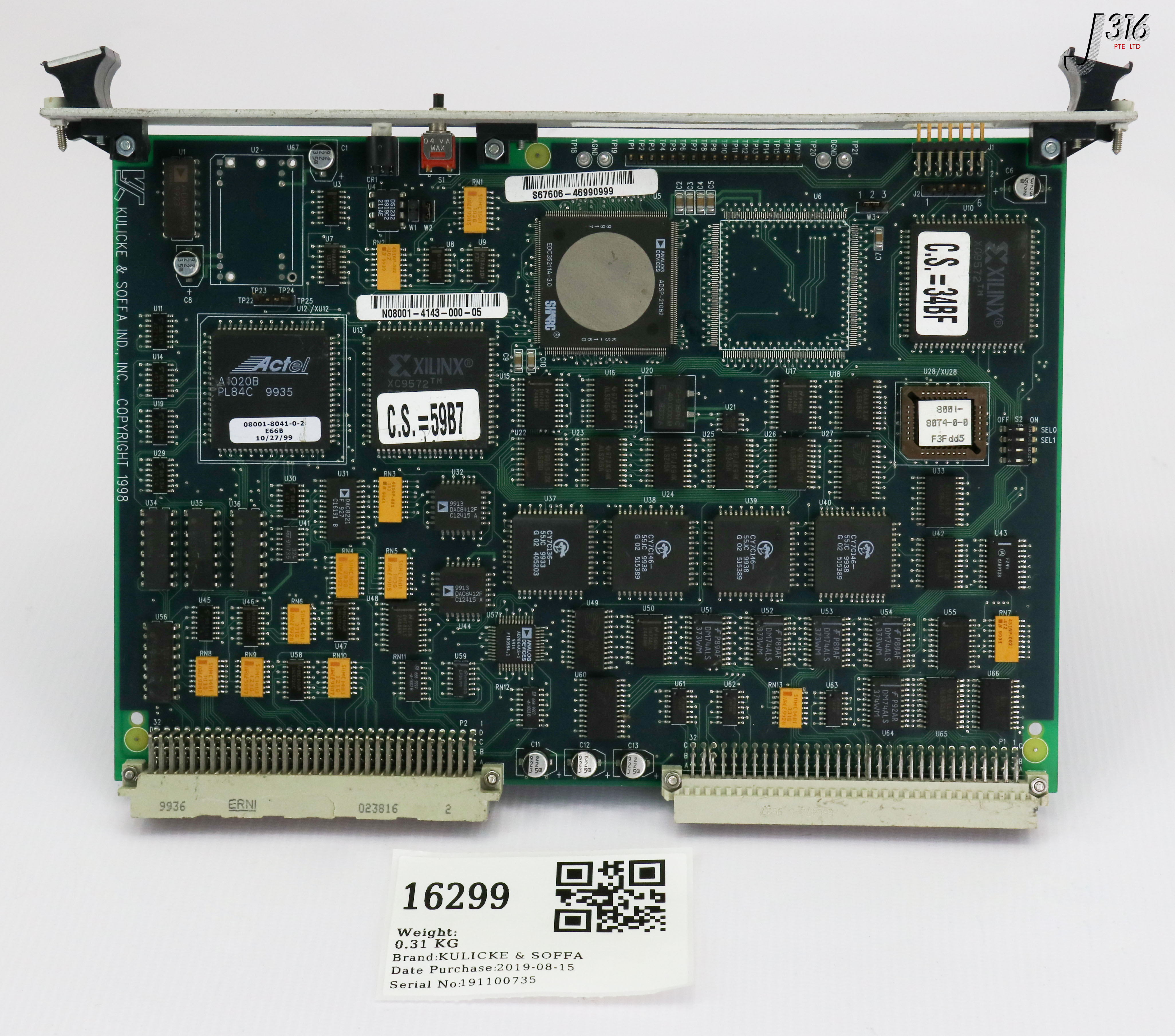 16299 KULICKE & SOFFA PCB, SERVO CPU BOARD 08001-4143-001-03 N08001-4143-000-05