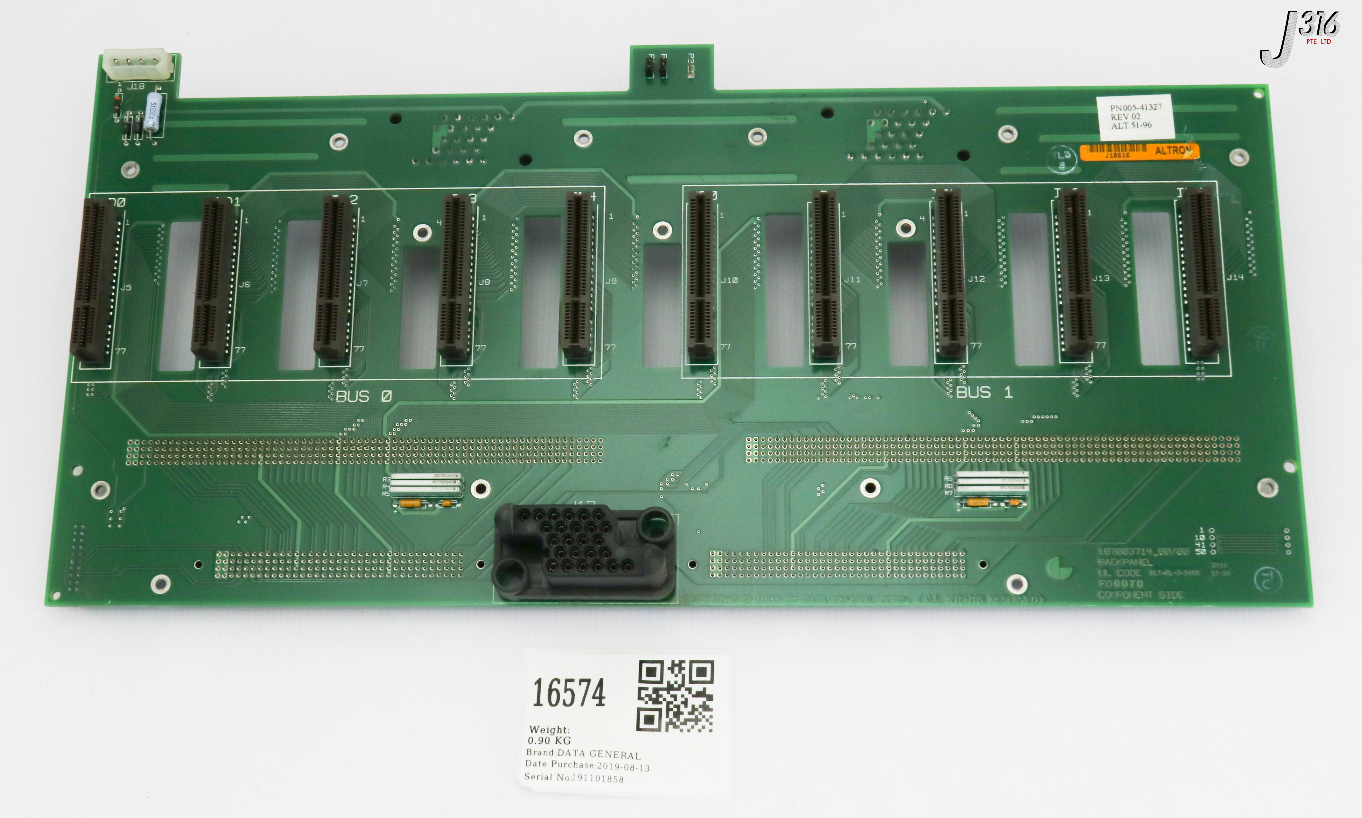 16574 DATA GENERAL PCB, 107003714_00/00 BACKPANEL 005-41327