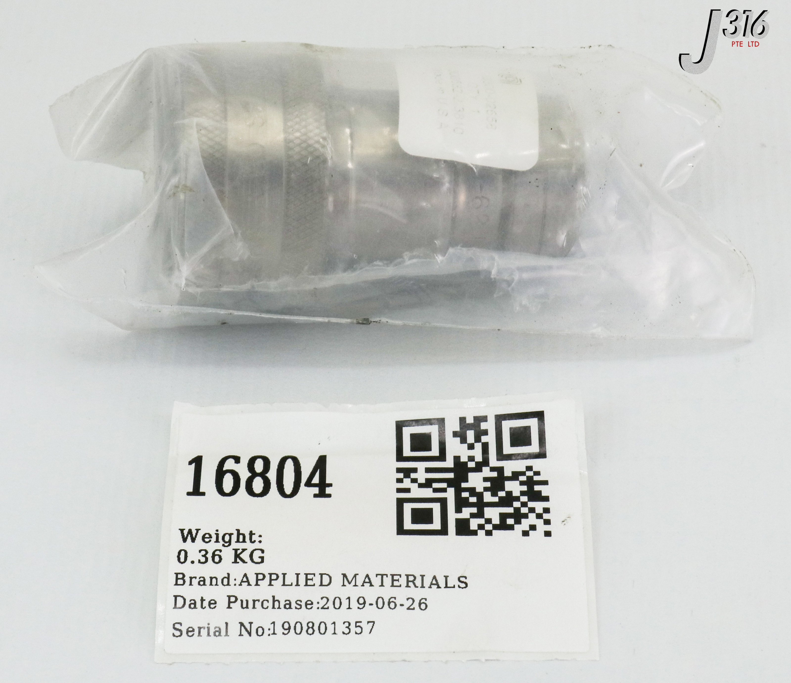 16804 APPLIED MATERIALS FTGCPLG QDISC 1/2BODY X 1/2-14FP 3.03L (NEW) 3300-02658