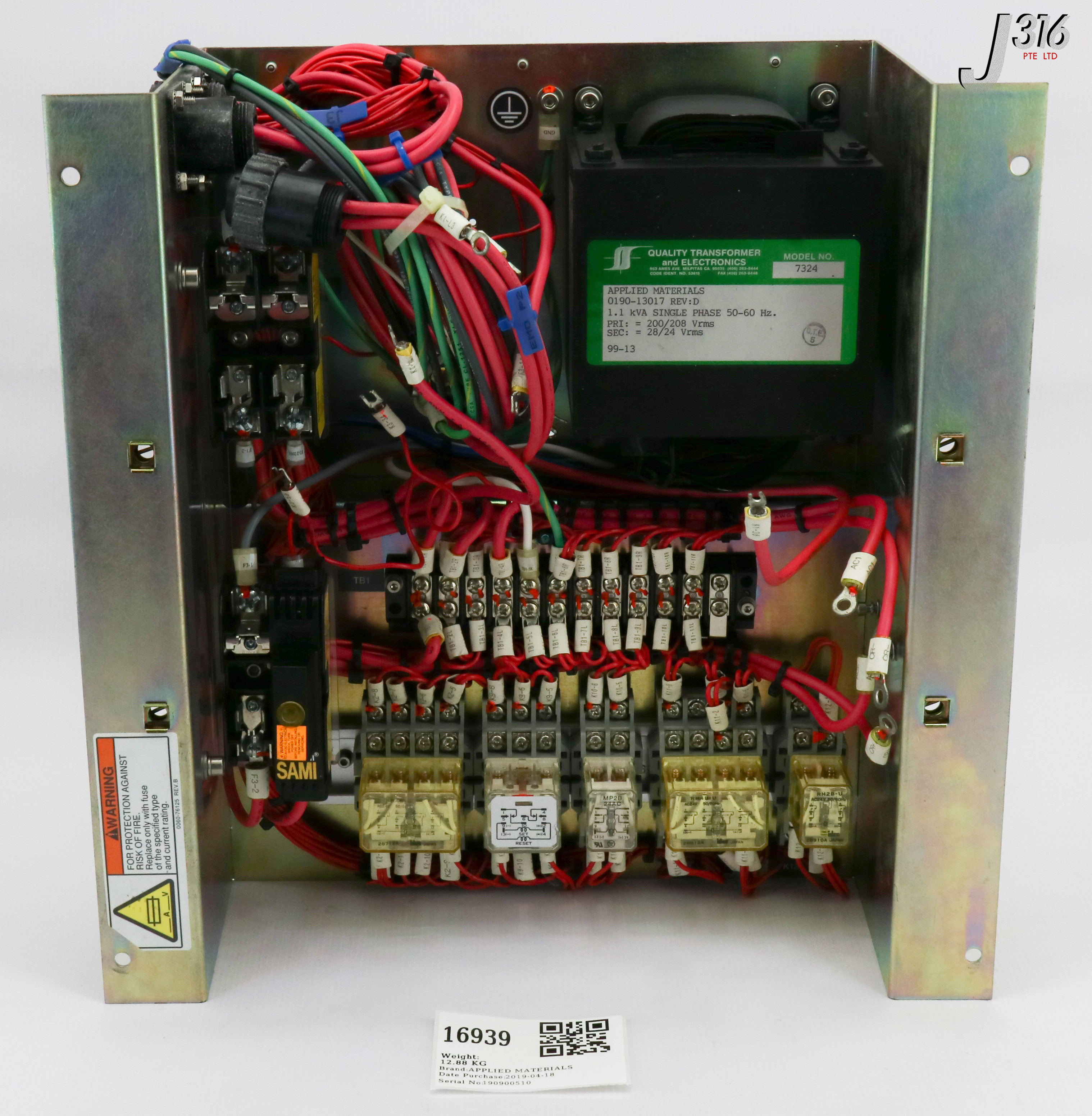 16939 APPLIED MATERIALS PHASE II EMO MODULE, 200/208V, 50/60HZ, 0190-13017 0242-13079
