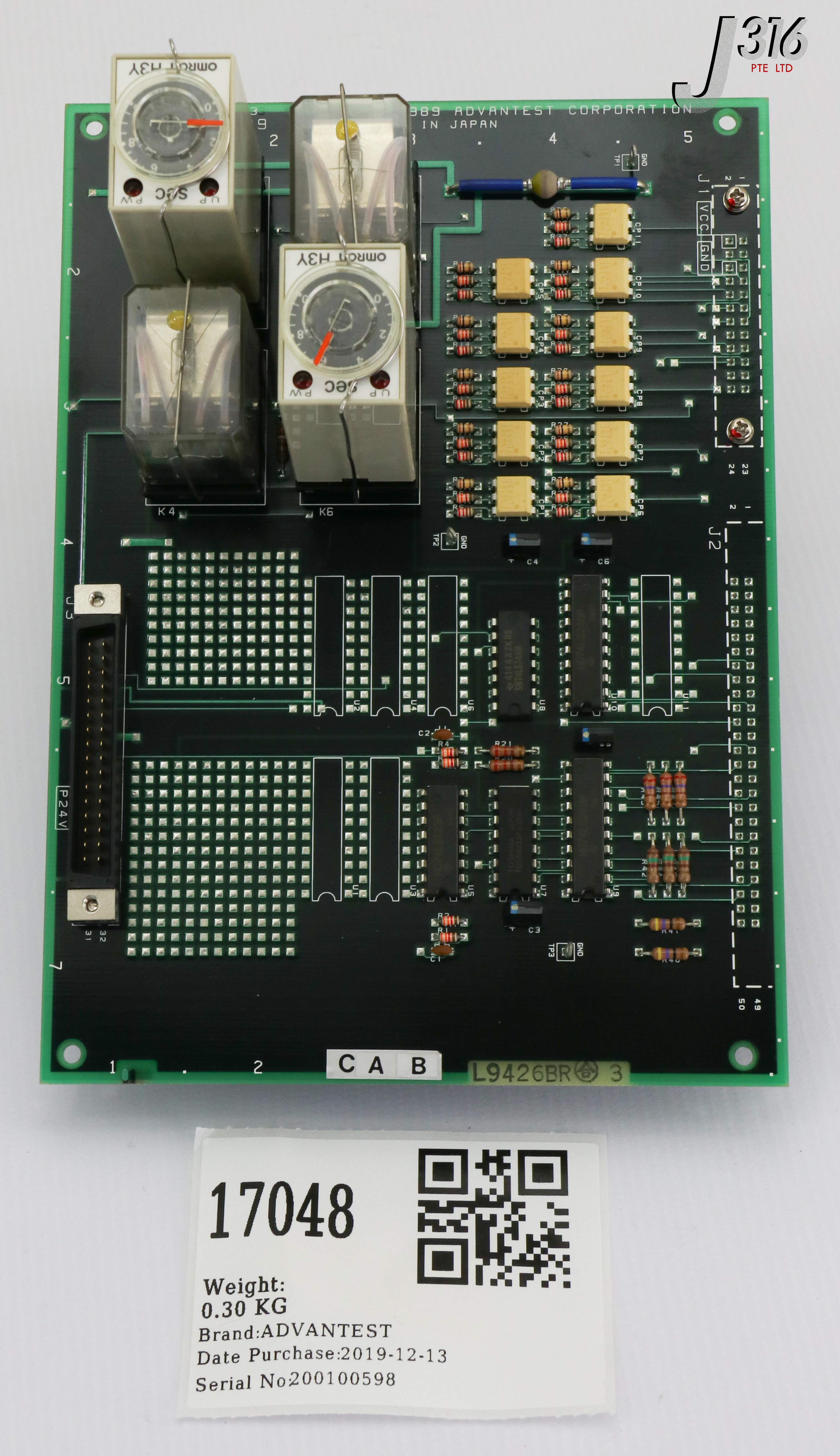 17048 ADVANTEST PCB ASSY W/ OMRON H3Y-4 & MYQ4 BLD-016539