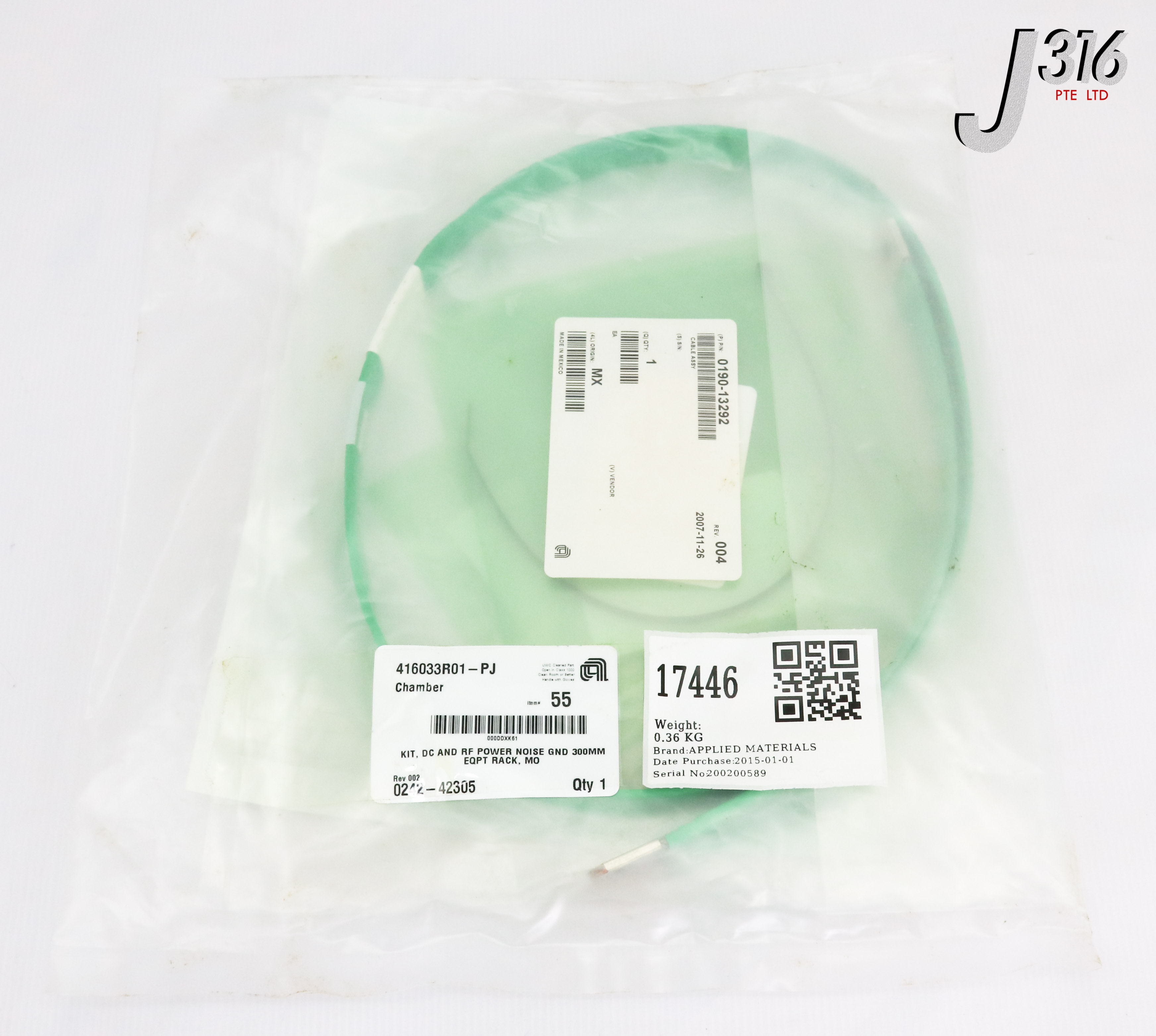 17446 APPLIED MATERIALS KIT, DC AND RF POWER NOISE GND 800MM EQPT RACK 0242-42305