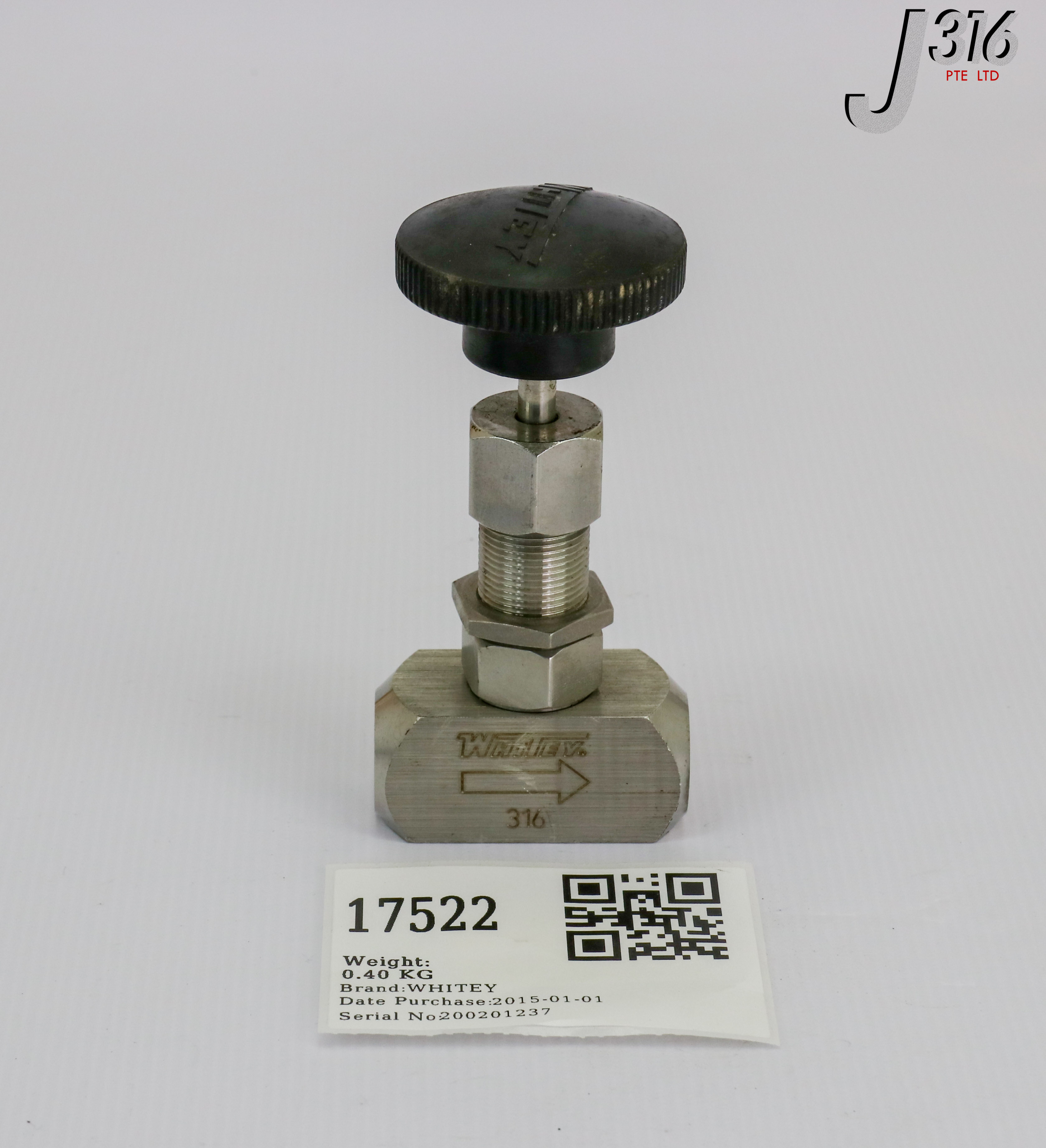17522 WHITEY STAINLESS STEEL BALL VALVE  SS-4VF4
