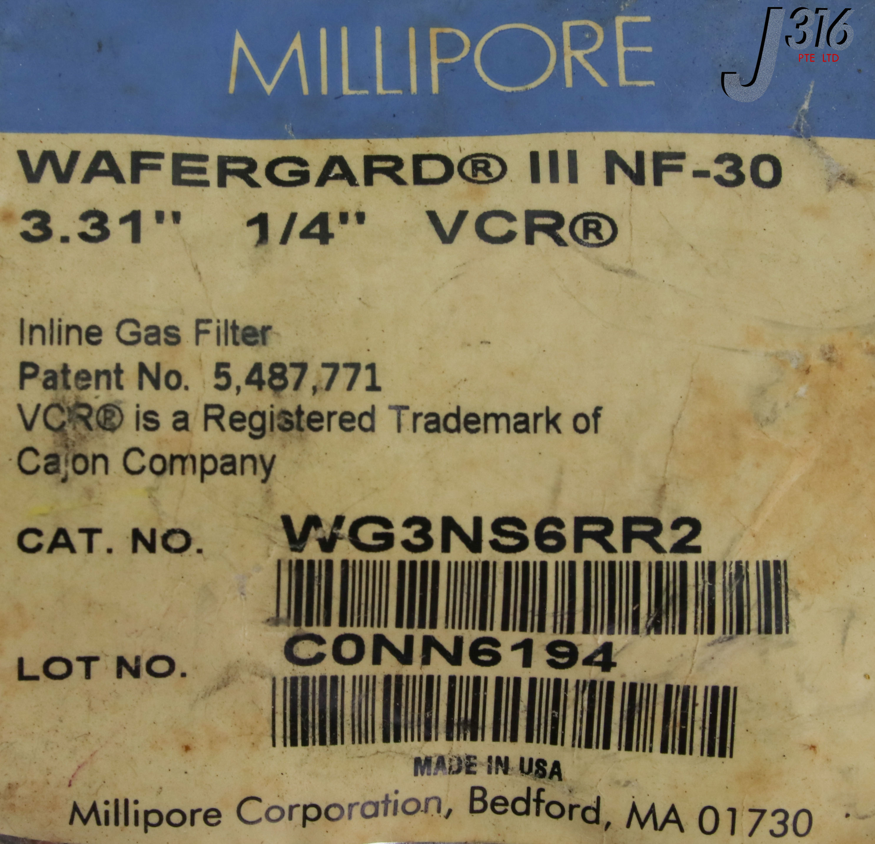 Details about   Gas filter NF-30 WG3NS6RR2 1/4" VCR Millipore Entegris Wafergard 