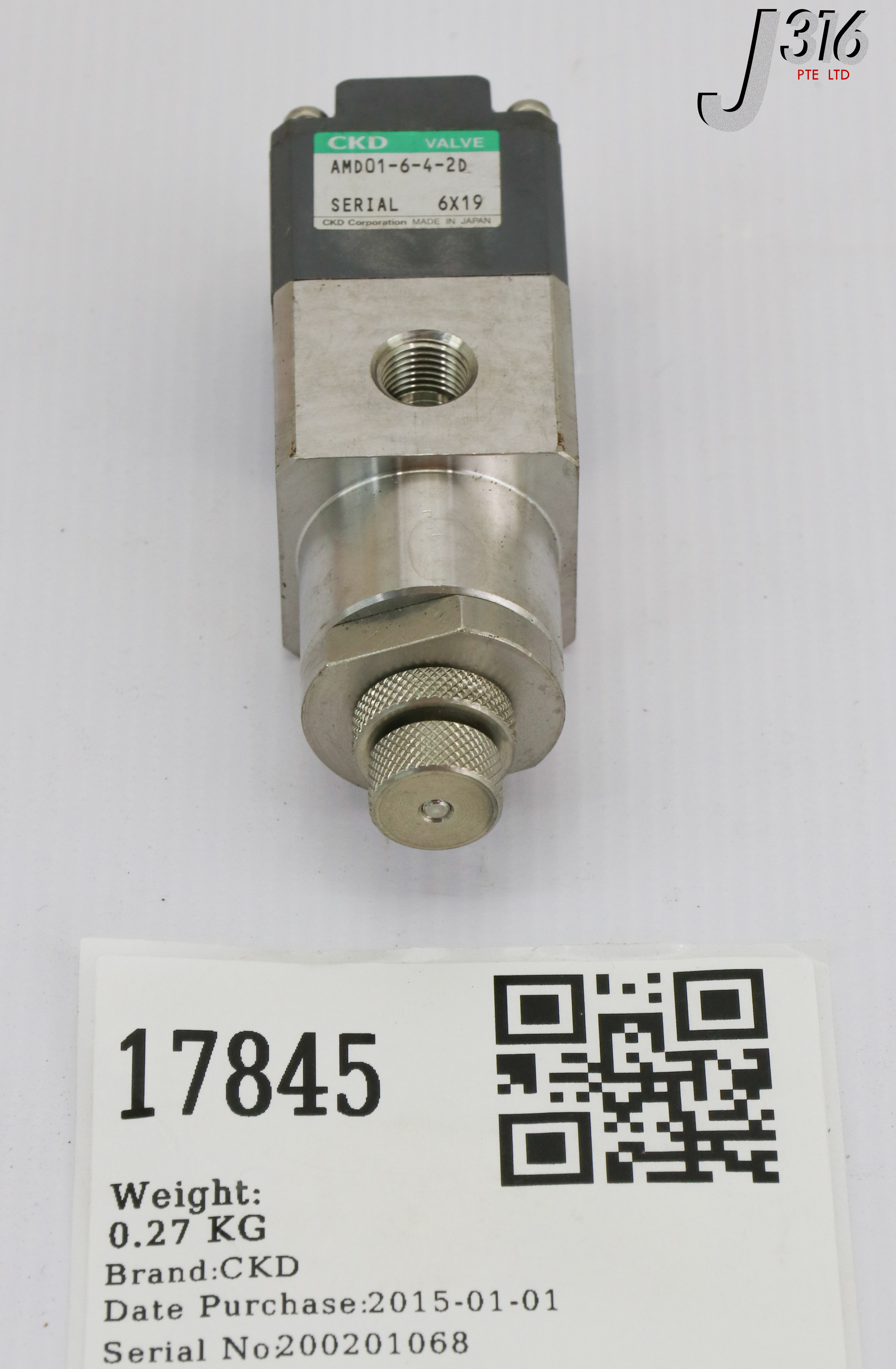 17845 CKD AIR VALVE AMD01-6-4-2D