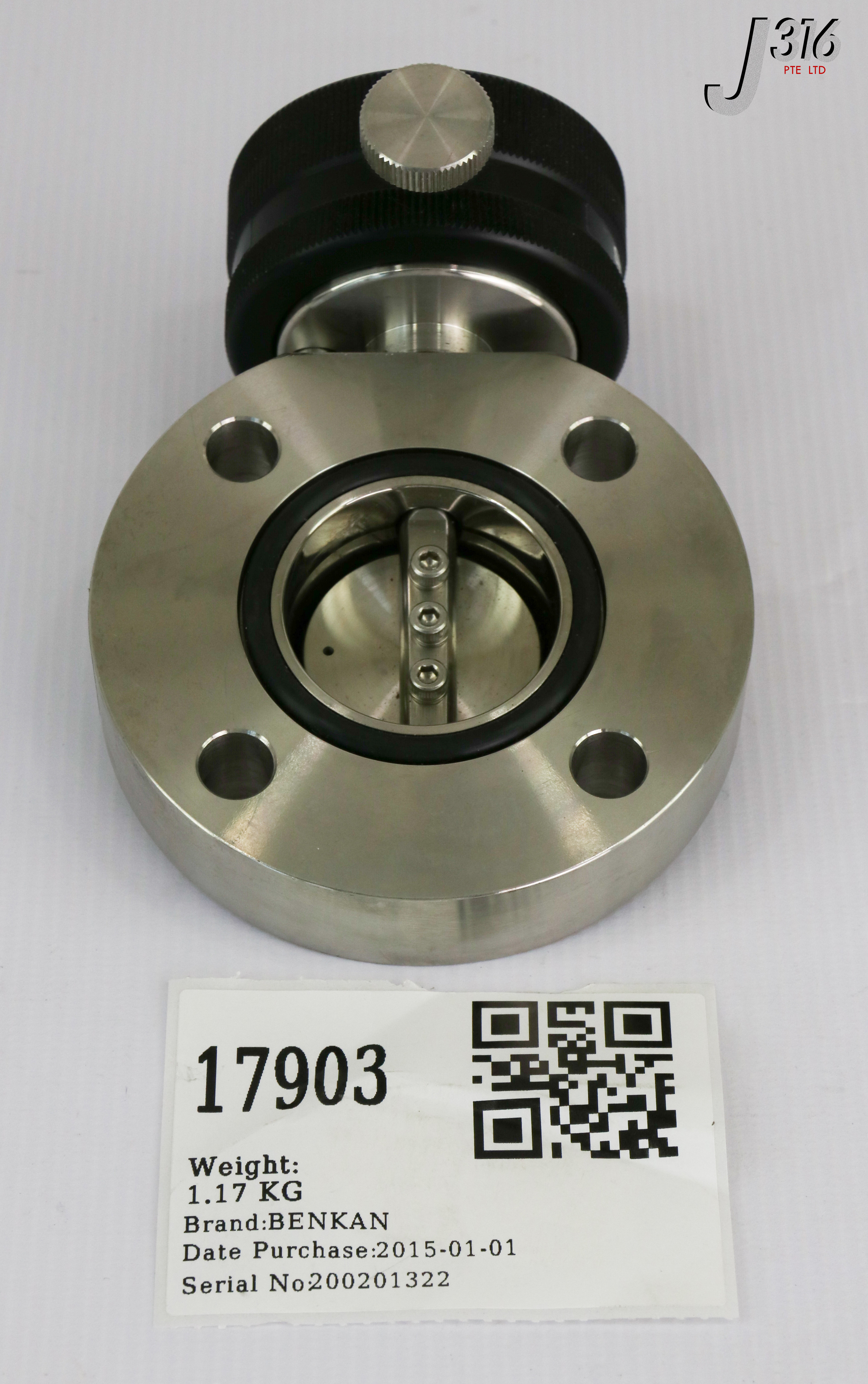 17903 BENKAN BUTTERFLY VALVE, OUTER 9.5CM, INTER 4CM -
