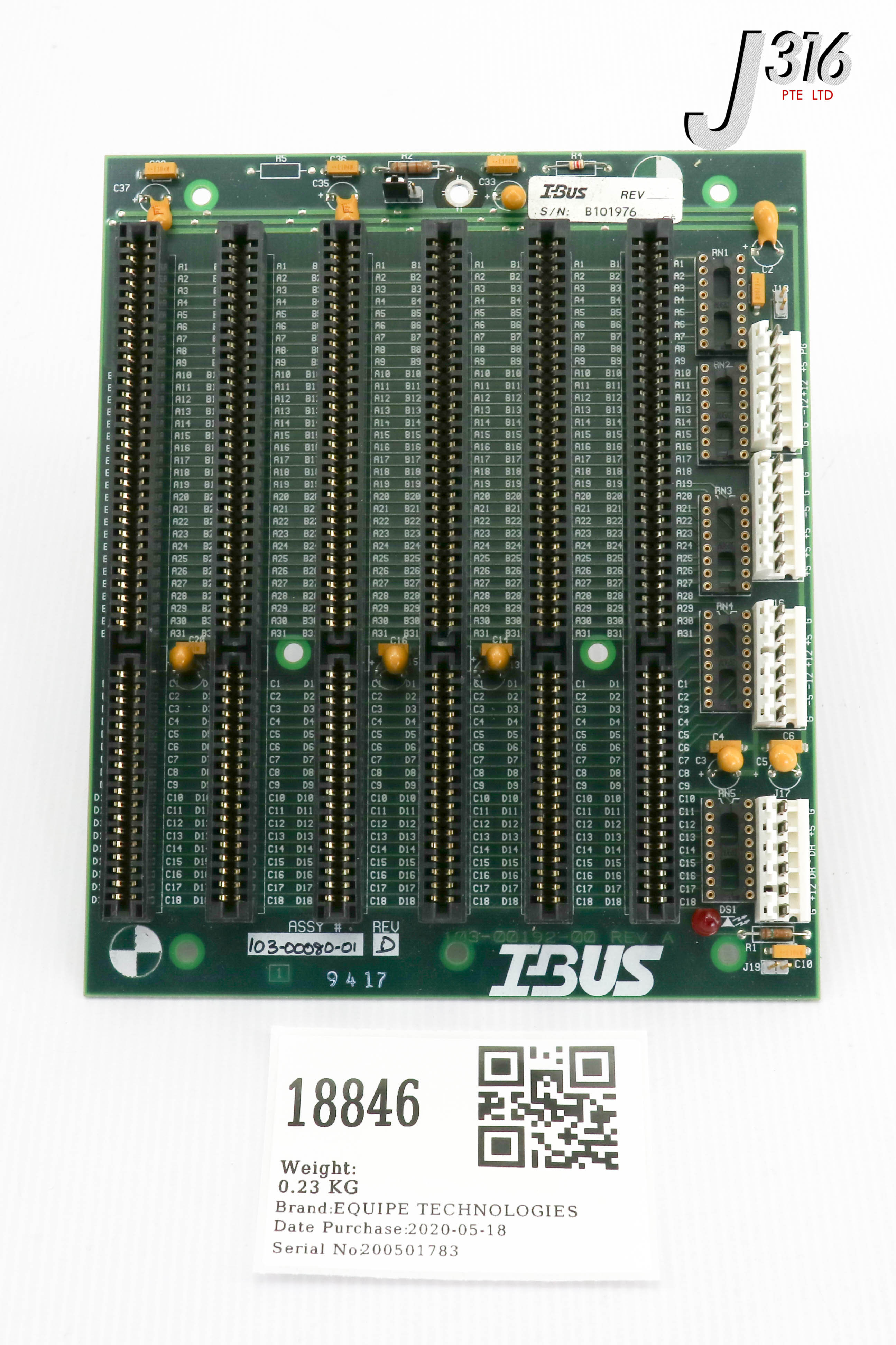 18846 EQUIPE TECHNOLOGIES PCB, IBUS, 103-00192-00, 103-00082-00 103-00080-01