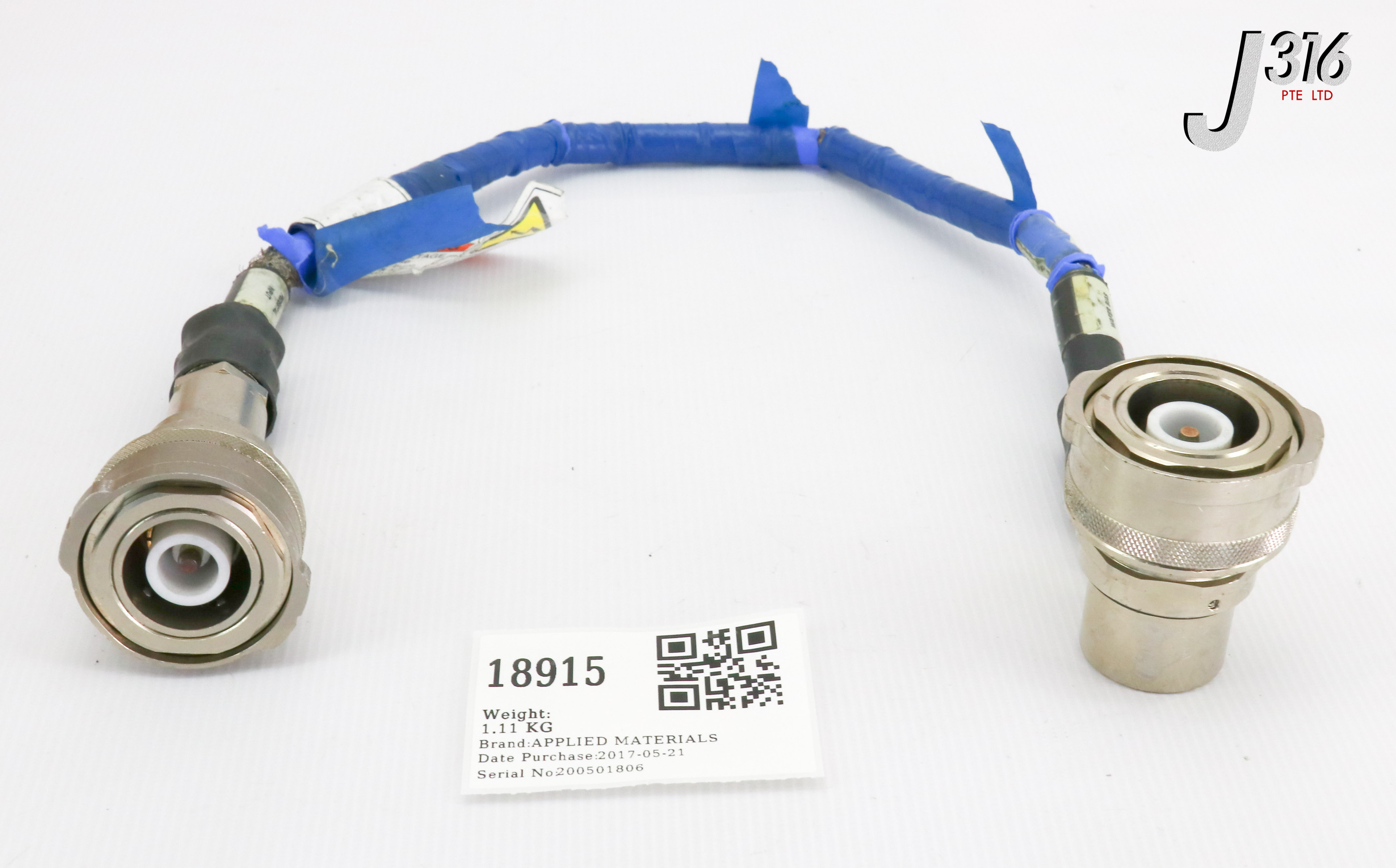 18915 APPLIED MATERIALS CABLE ASSY, SQ(M) R/A TO SQ(M) STR, 17" (PARTS) 0150-22371
