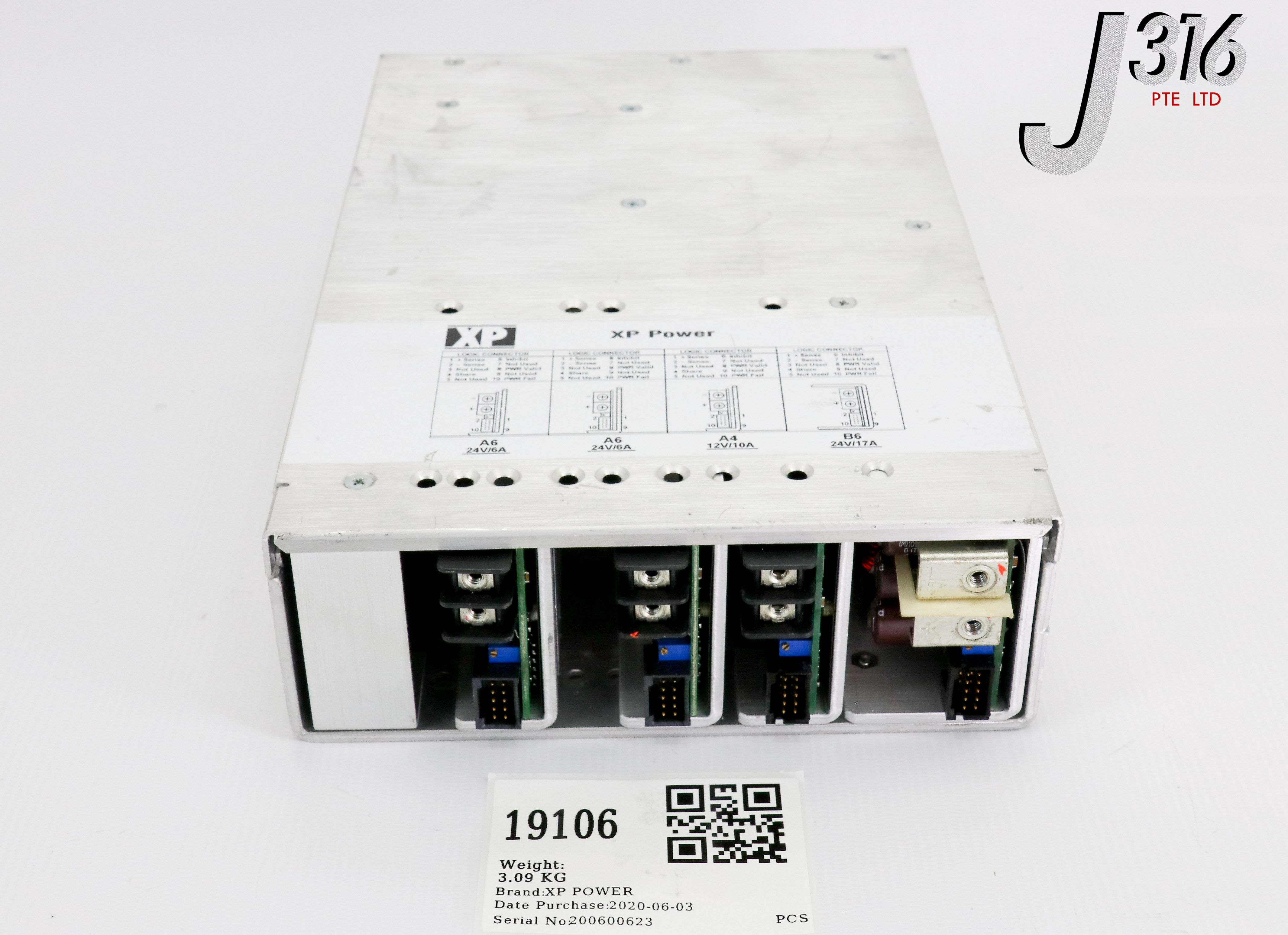19106 XP POWER DC POWER SUPPLY, 24V/6A, 24V/6A, 12V/10A, 24V/17A, PN: 10004015 (PARTS) F8B6A4A6A6