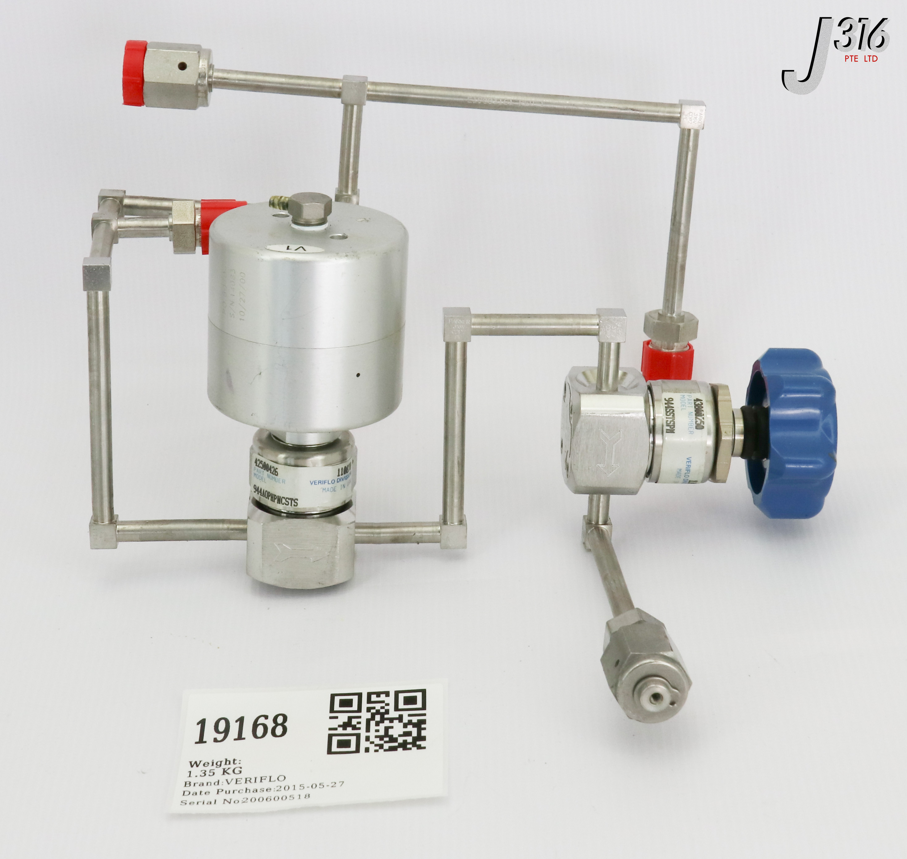 19168 VERIFLO BELLOW VALVE, 42500426 W/ 944SSTSPM, 43800250 DIAPHRAGM VALVE 944AOPHPNCSTS