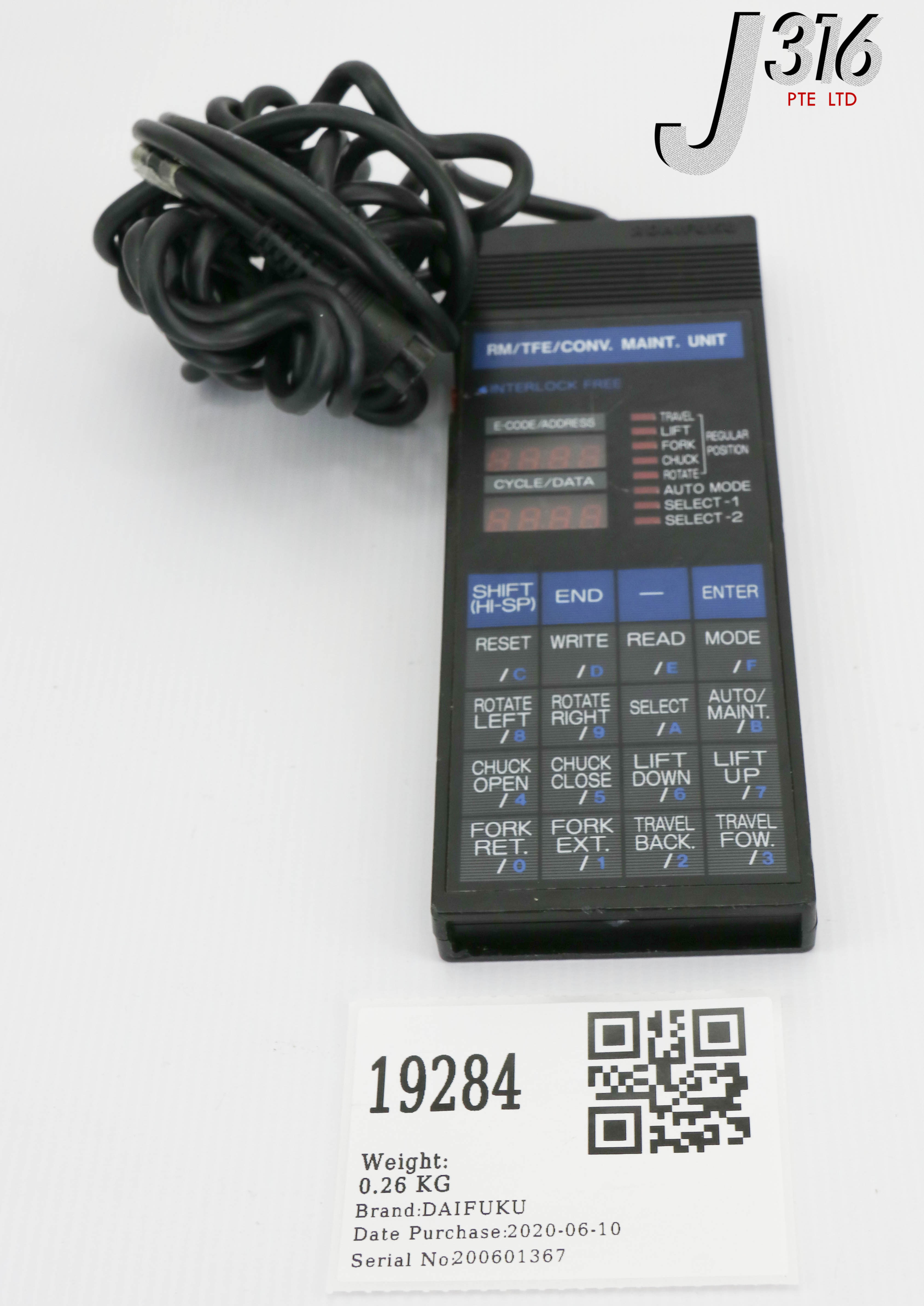 19284 DAIFUKU RM/TFE/CONV.MAINTENANCE UNIT CONTROLLER, 7A00650GA2 AGH8AA10