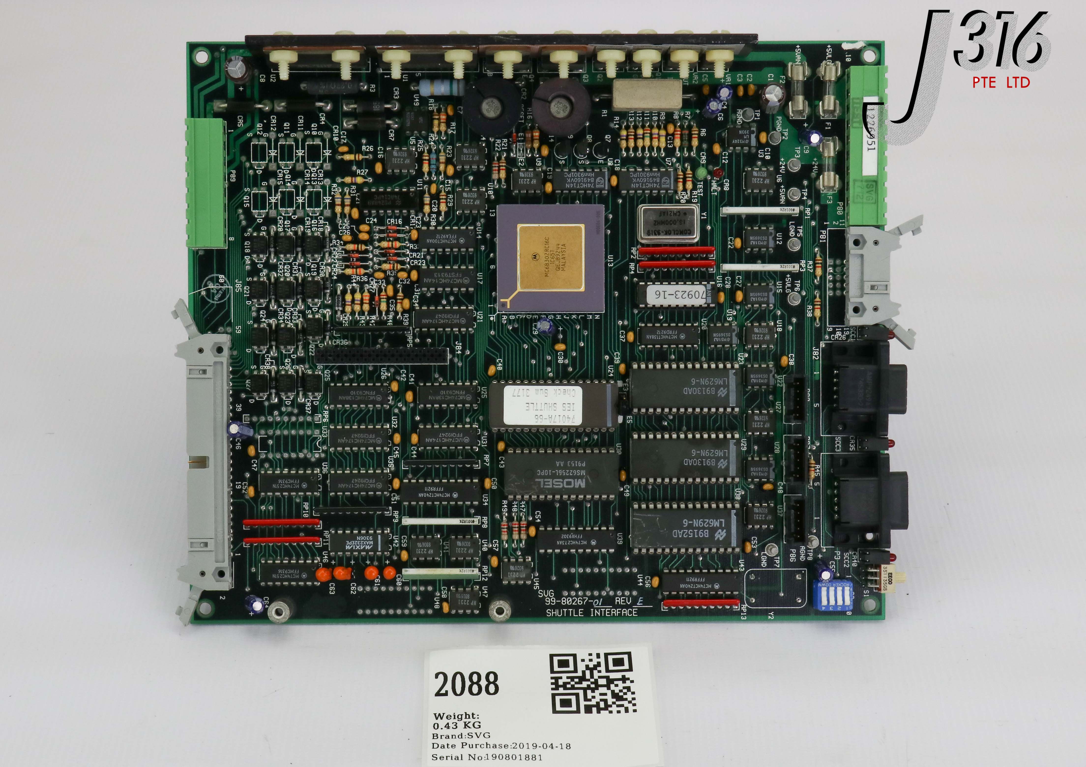 2088 SVG PCB, SHUTTLE INTERFACE, 03-80267B-01 99-80267-01