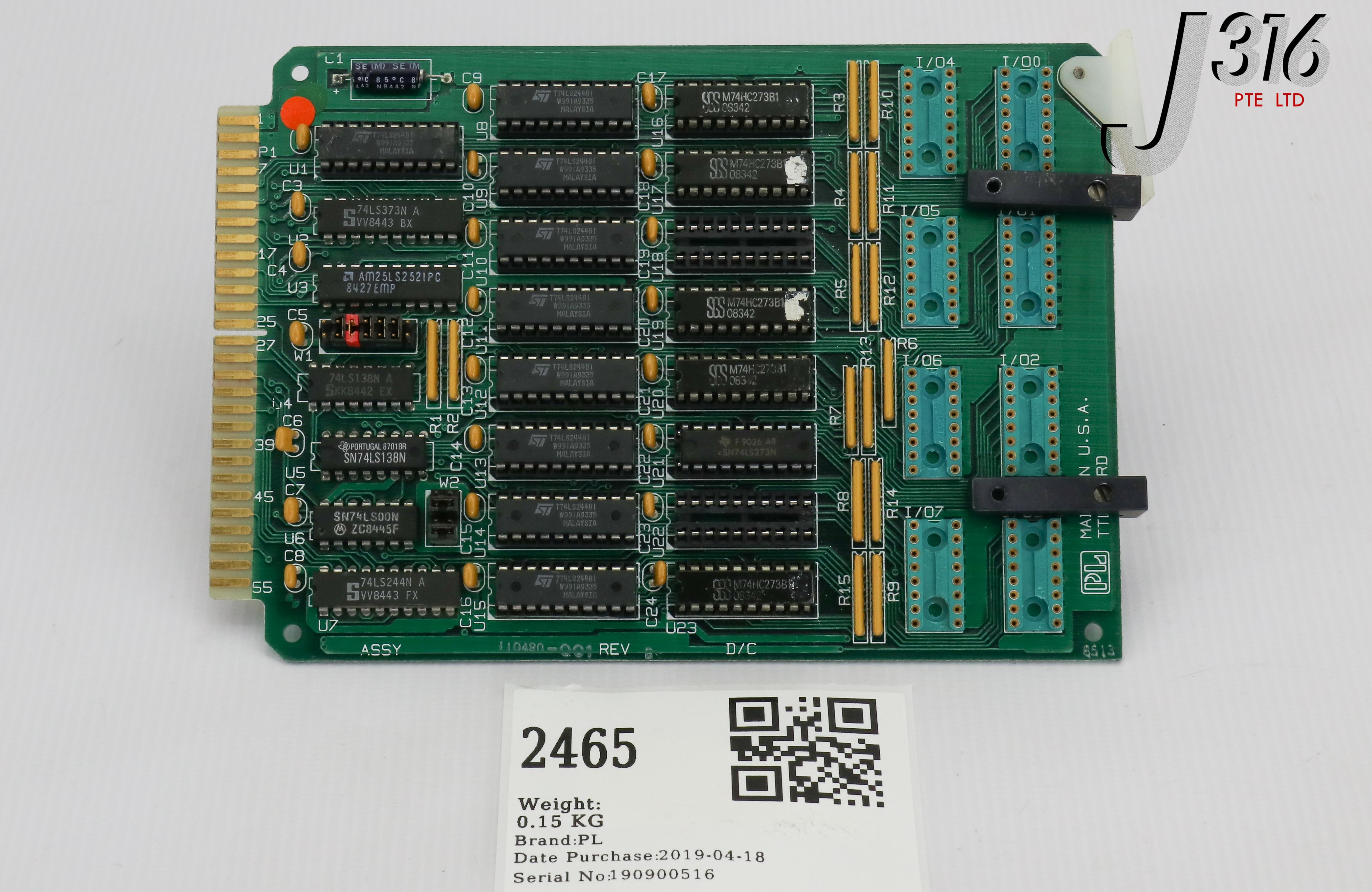 2465 PROLOG PCB, I/O RACK INTERFACE CARD TTL PWB 110494-002