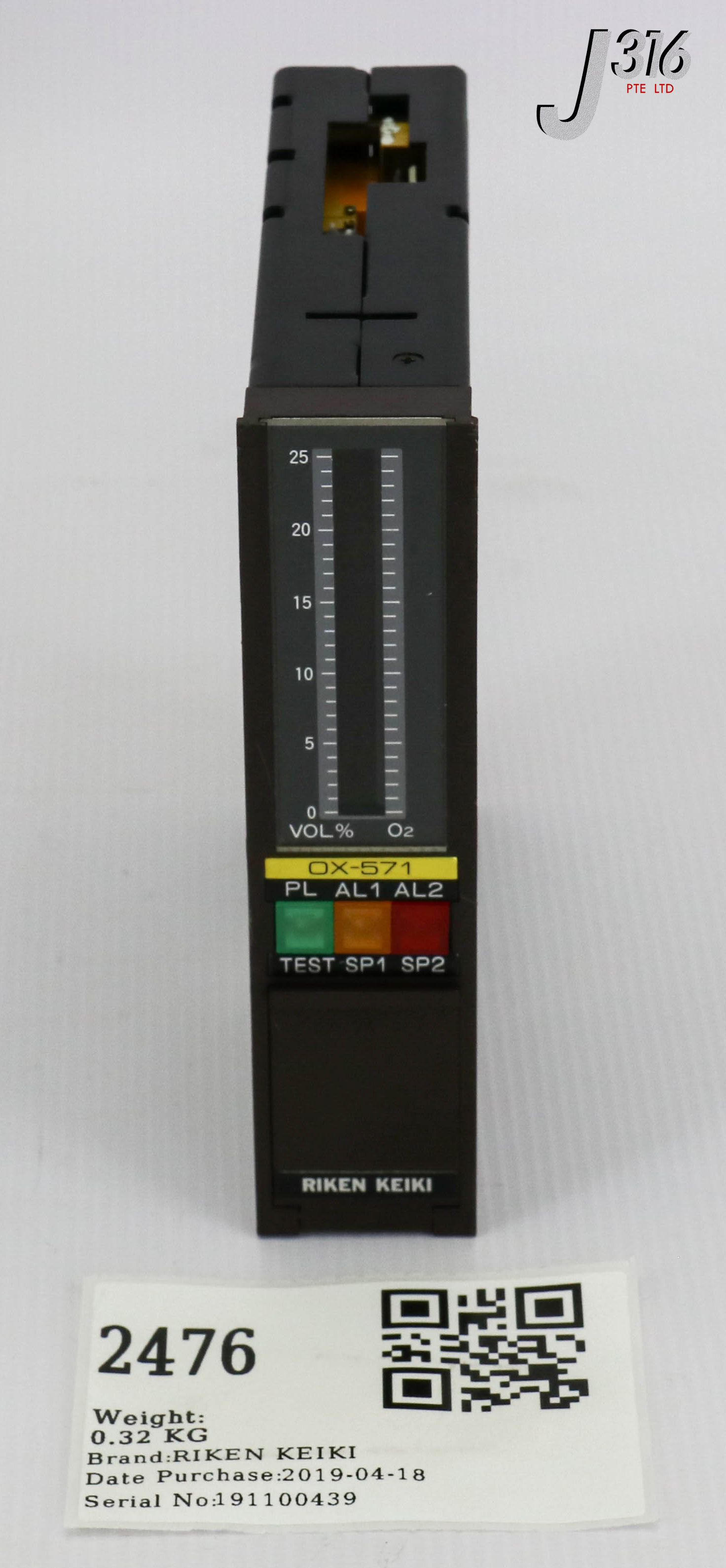 2476 RIKEN KEIKI OXYGEN ANALYZER W/O RKP-62069 PCB OX-571