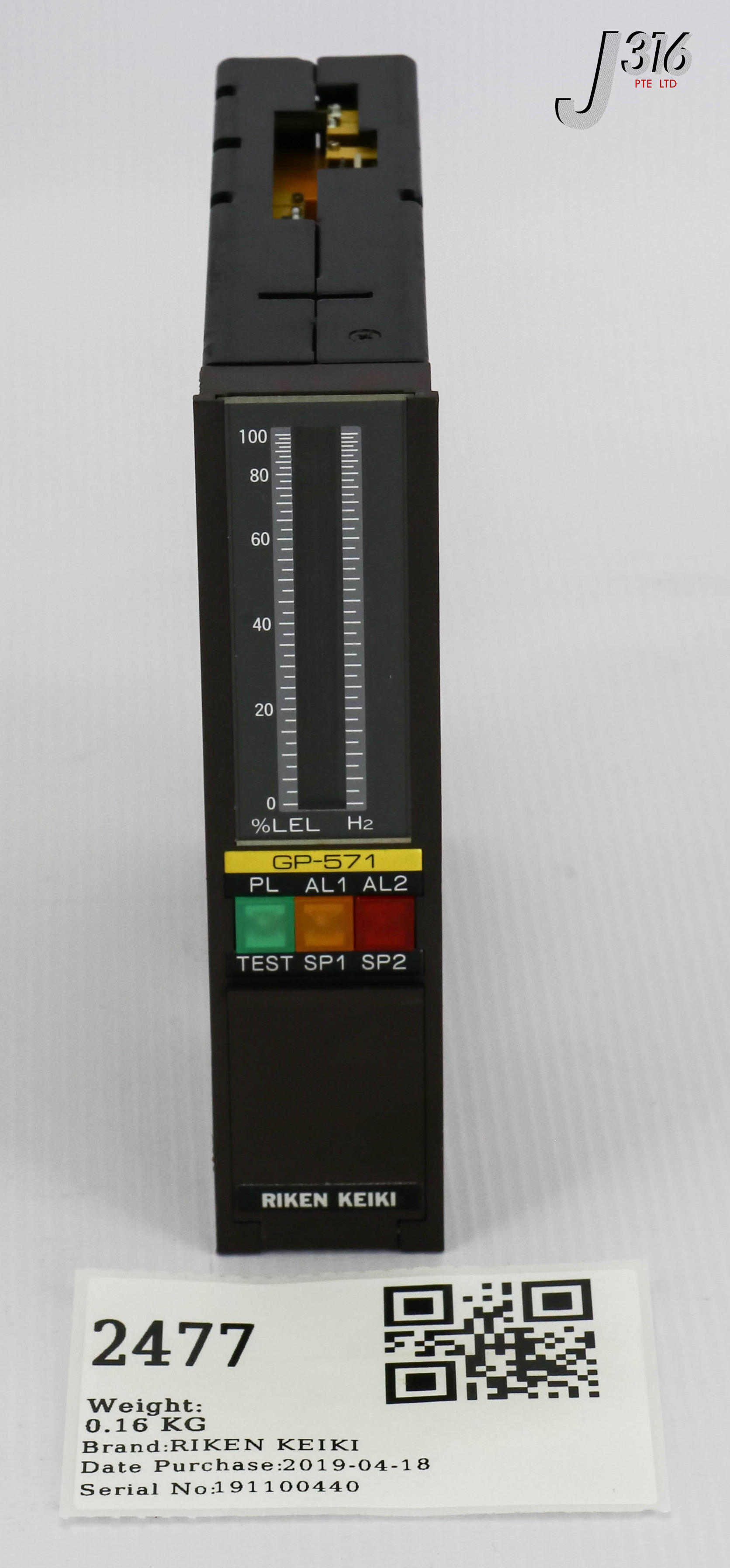 2477 RIKEN KEIKI GAS DETECTOR SENSOR W/O RKP-62069 PCB GP-571