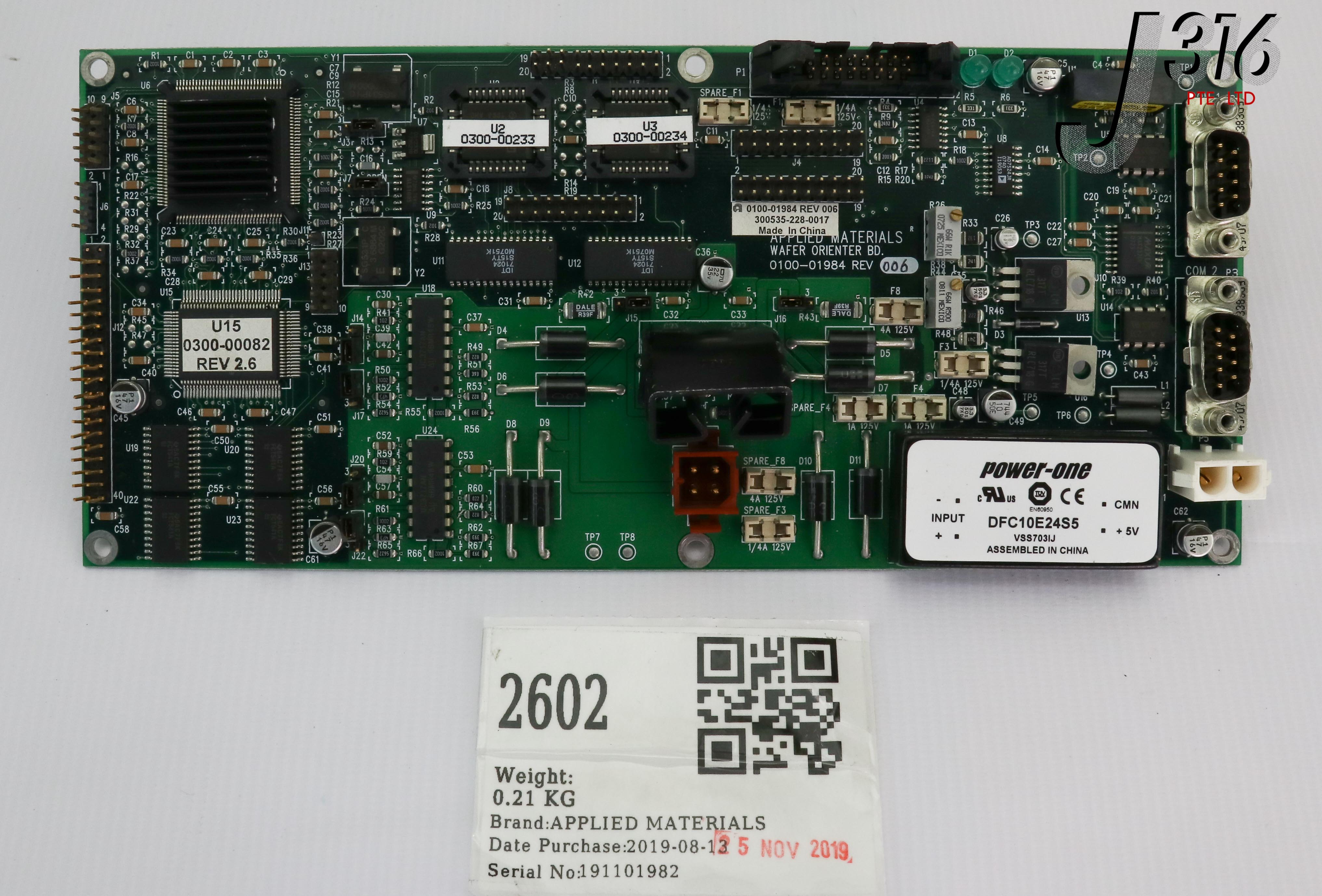 2602 APPLIED MATERIALS PCB ASSY, WAFER ORIENTER CONTROLLER, 0300-00233, 0300-00234, 0300-00082 0100-01948