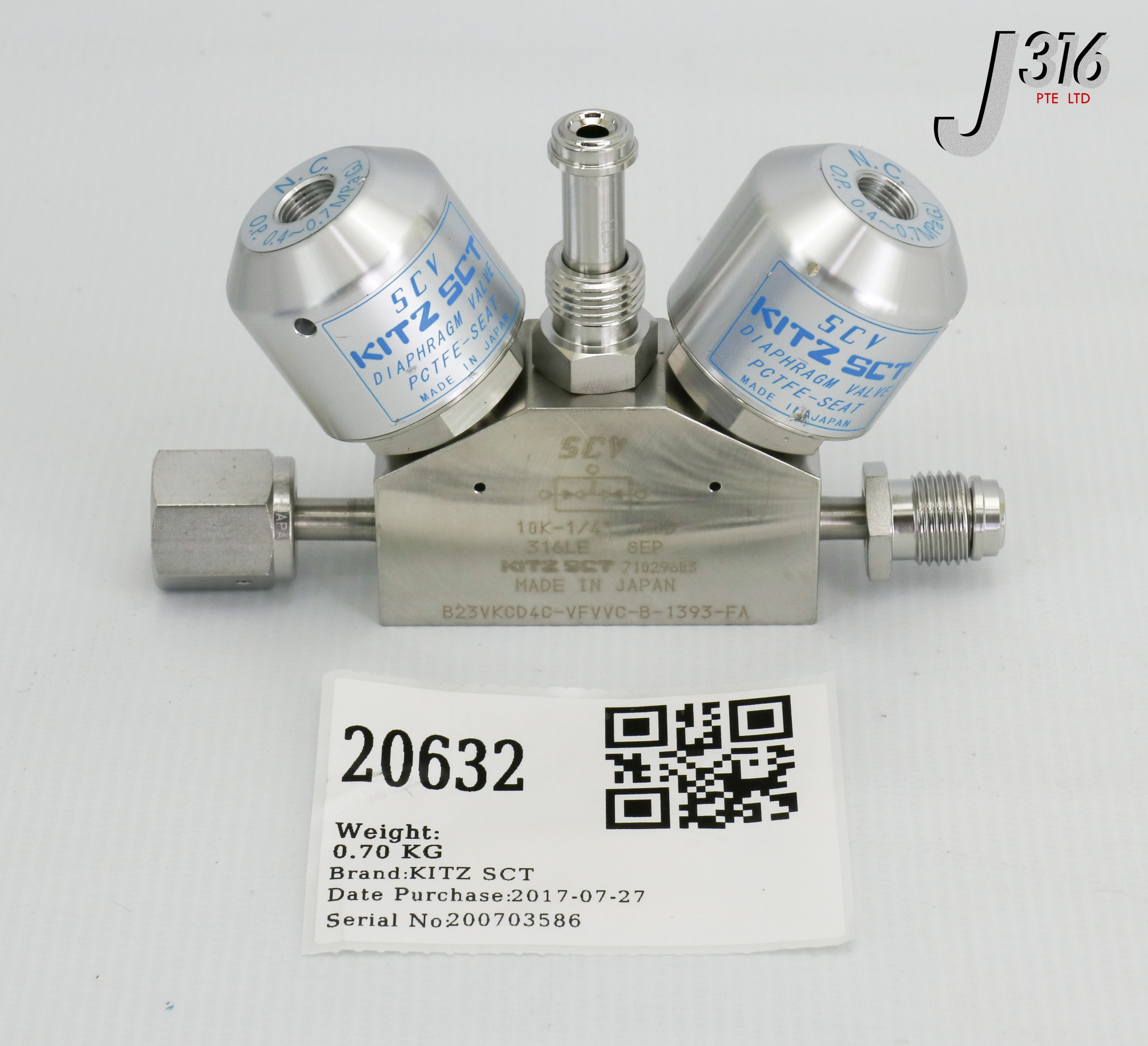 20632 KITZ SCT DIVERT VALVE, 10K-1/4" KCD PCTFE-SEAT (NEW IN OPEN BOX) B23VKCD4C-VFVVC-B-1393-FA