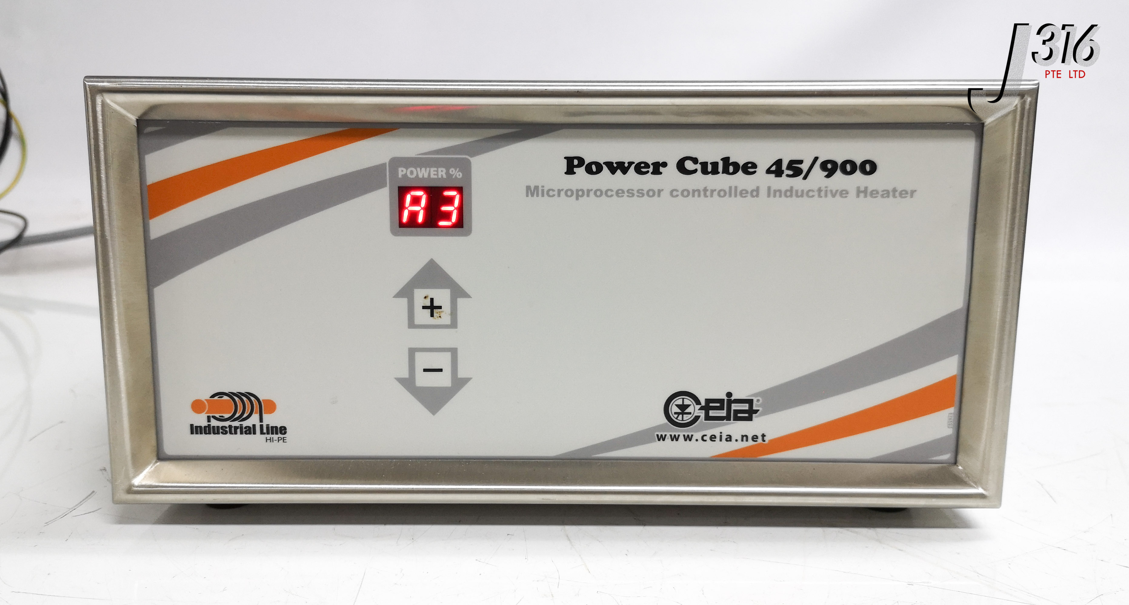 20691 CEIA POWER CUBE 45/900 MICROPROCESSOR CONTROLLED INDUCTIVE HEATER W/ PWH-10-03-15/900 HEATING HEAD PW3-45/900