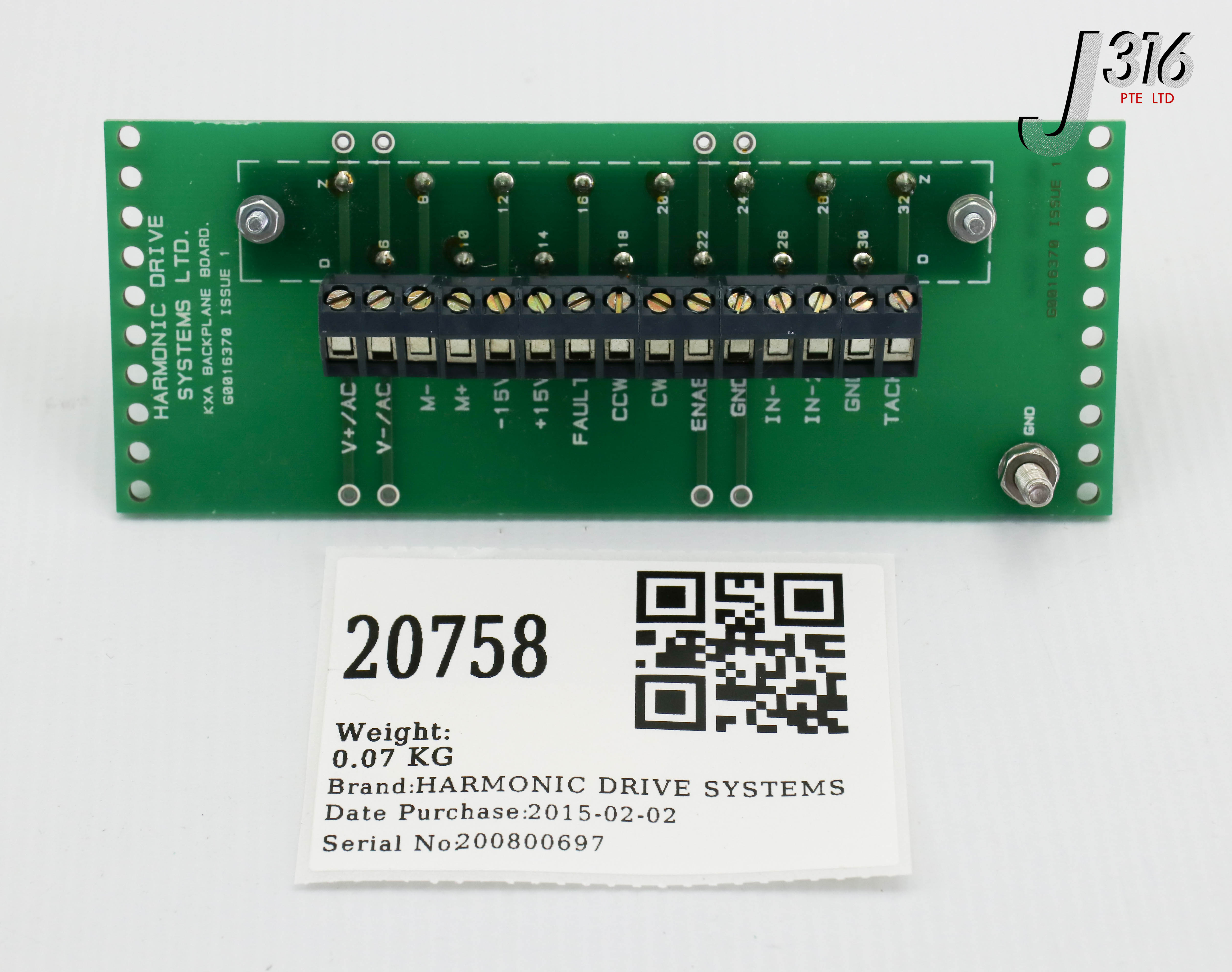 20758 HARMONIC DRIVE SYSTEMS PCB, KXA BACKPLANE BOARD G0016370