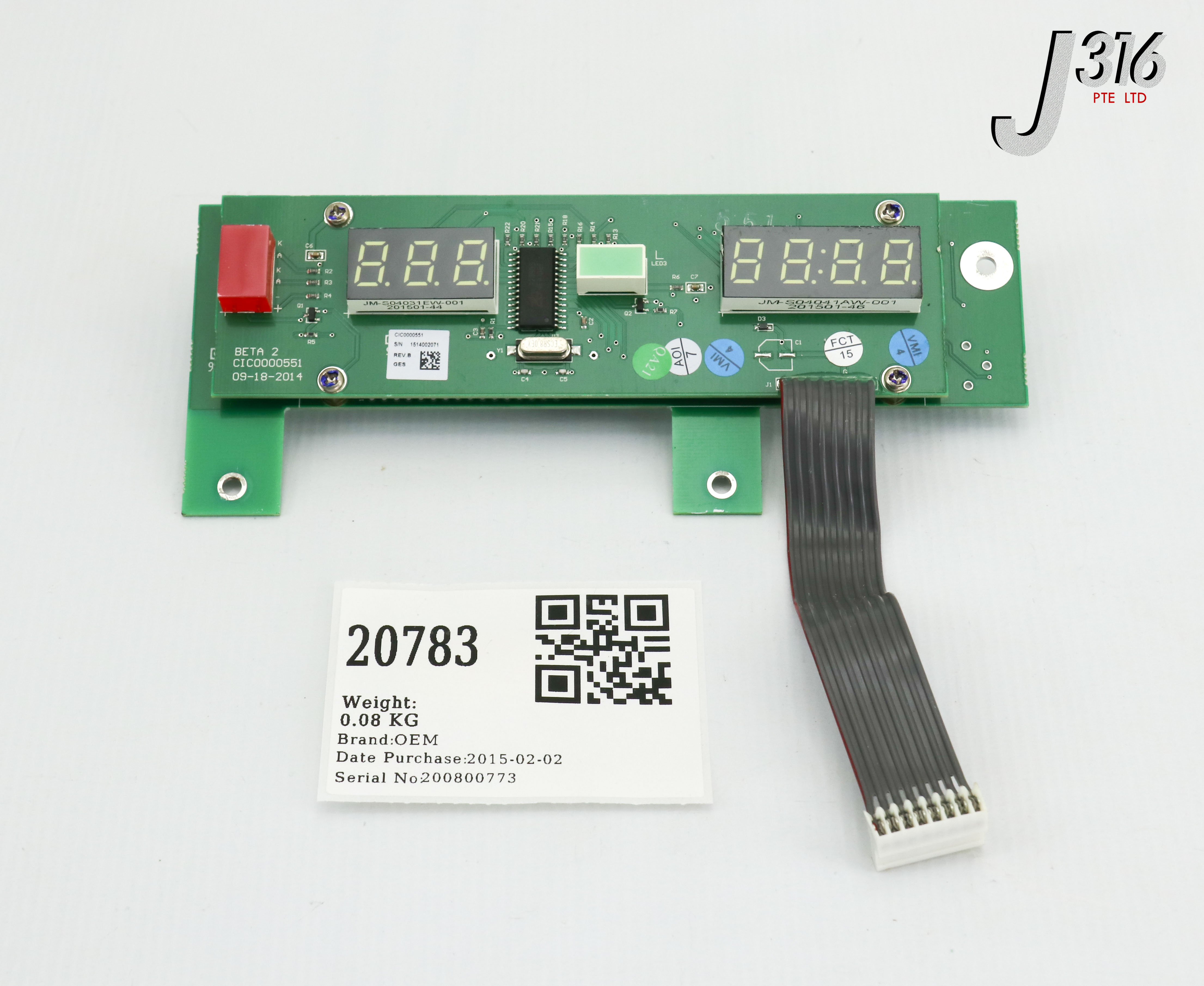 20783 THERMO SCIENTIFIC PCB, CONTROL BOARD W/ CIC0000551 DISPLAY BOARD SP/HP CIC0000557