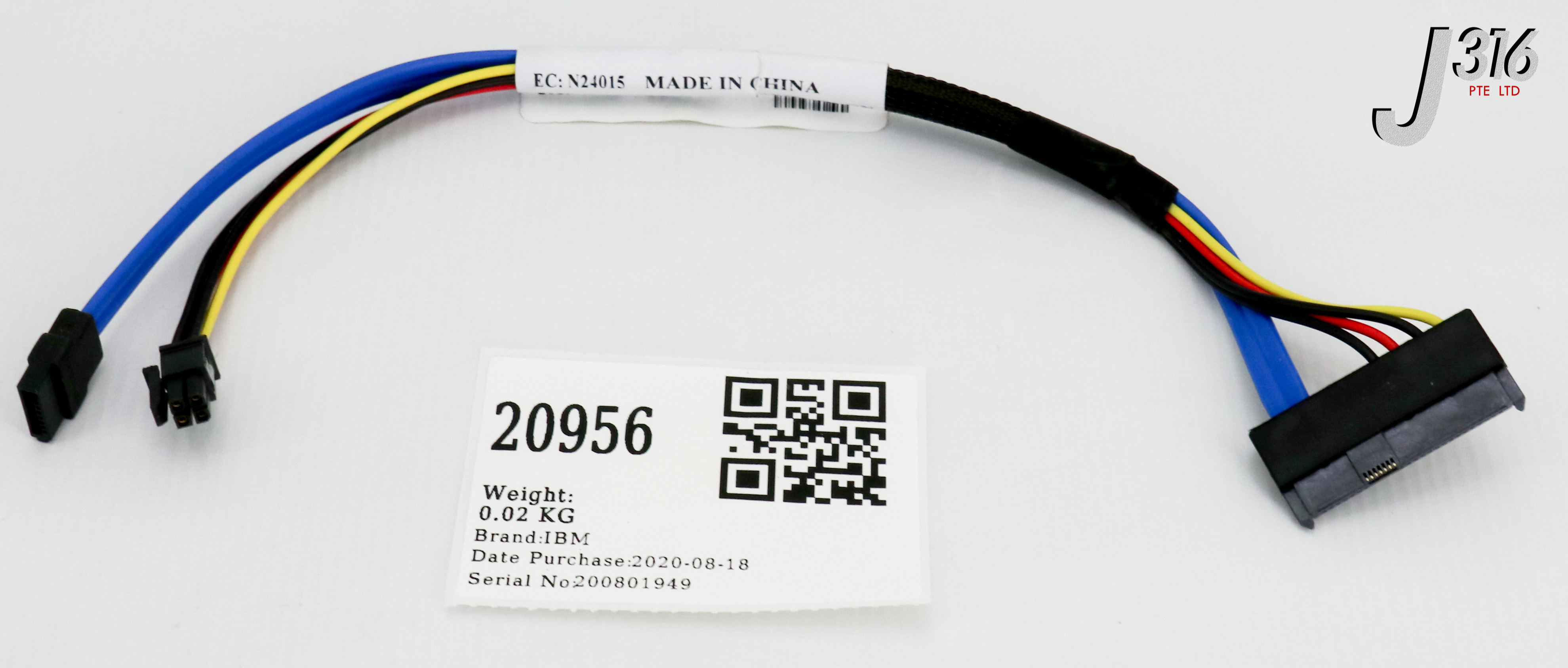 20956 IBM CABLE ASSY,  3GB SAS CABLE (Y) SFF MEDIA DEVICE, 26CM (NEW IN OPEN PACK) 46K5450