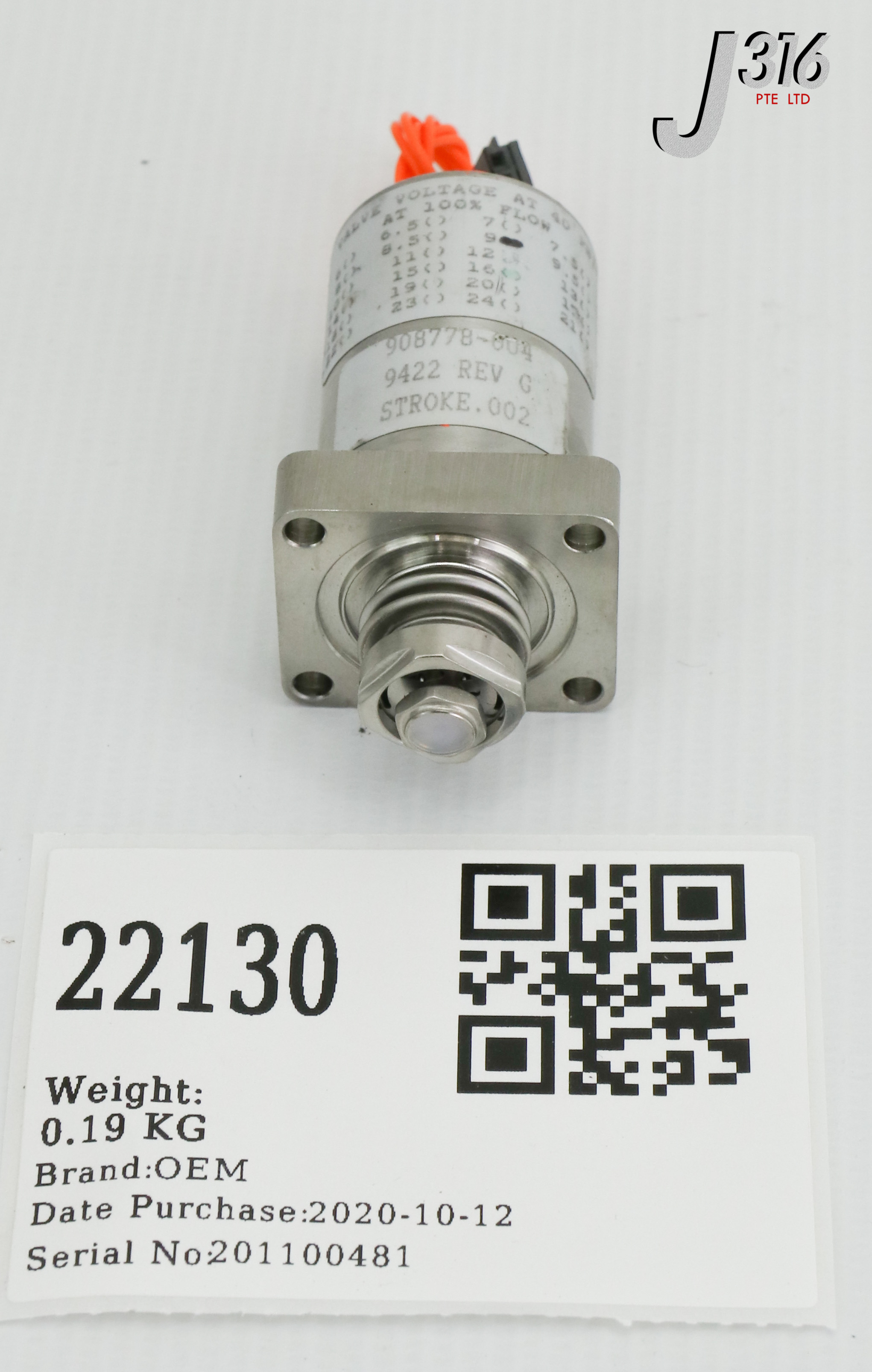 22130 MFC CONTROL VALVE 908778-004
