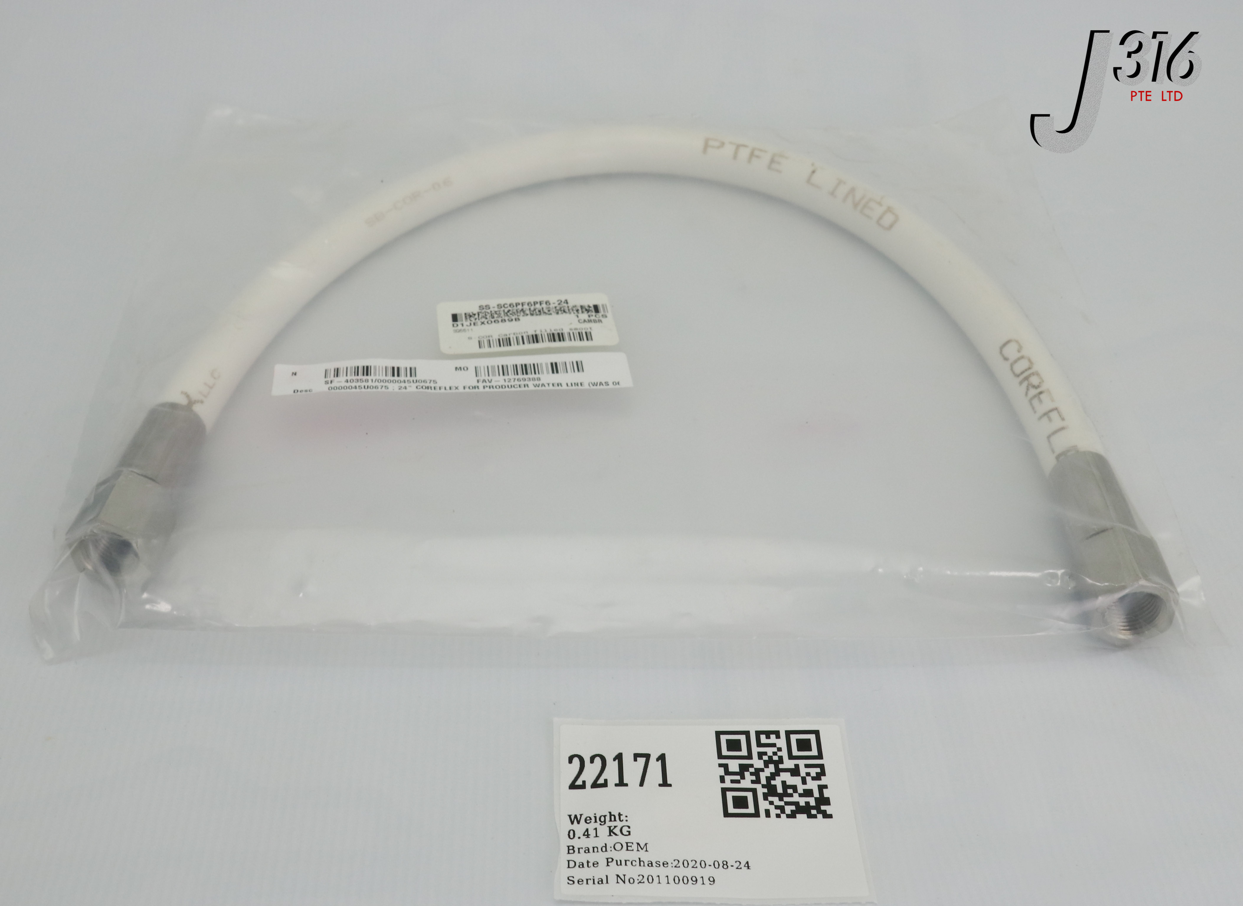 22171 OEM 24'' COREFLEX FOR PRODUCER WATER LINE, S-COR CATBON FILLED SMOOT (NEW) SS-SC6PF6PF6-24