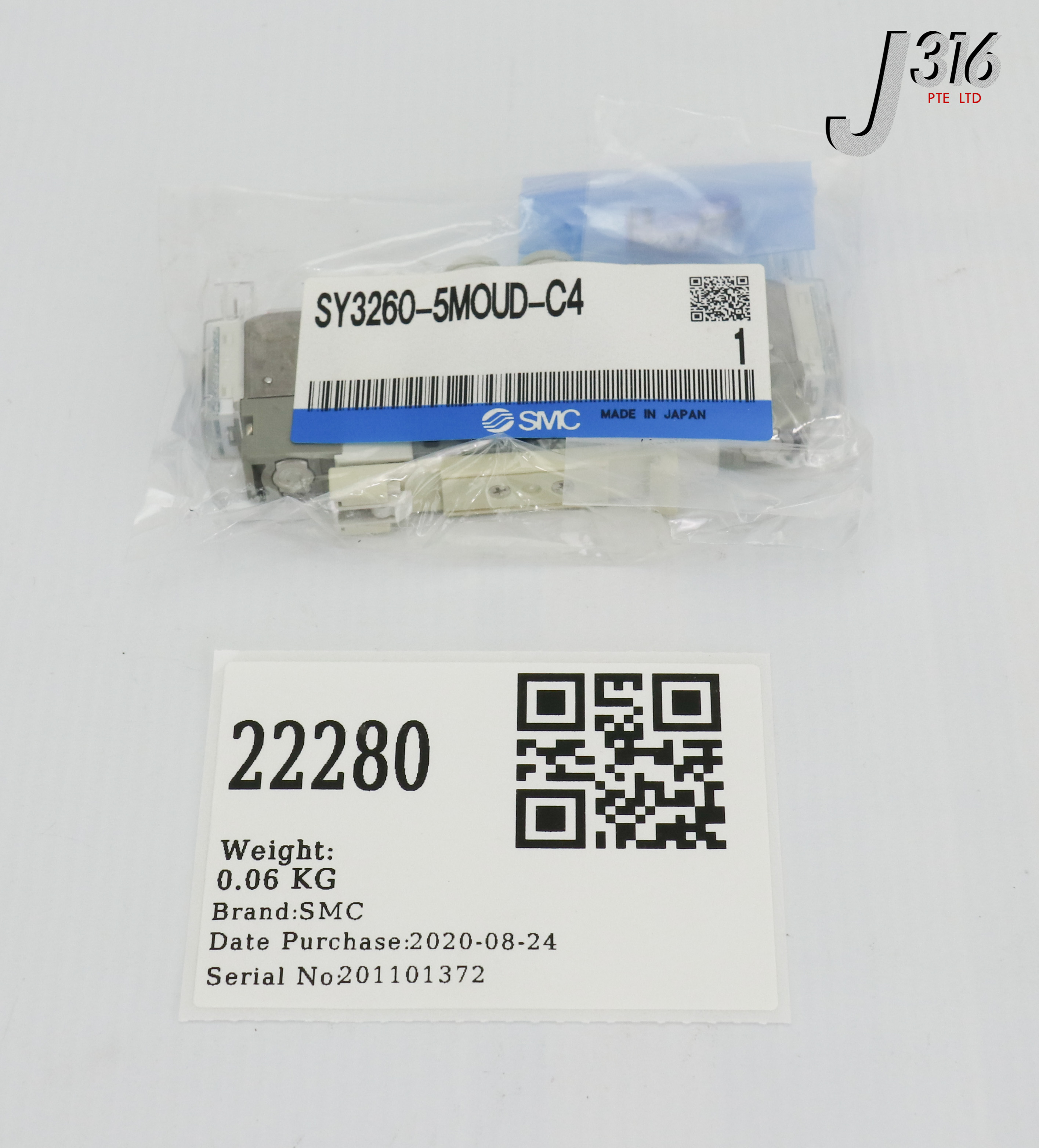 22280 SMC SOLENOID VALVE (NEW) SY3260-5MOUD-C4