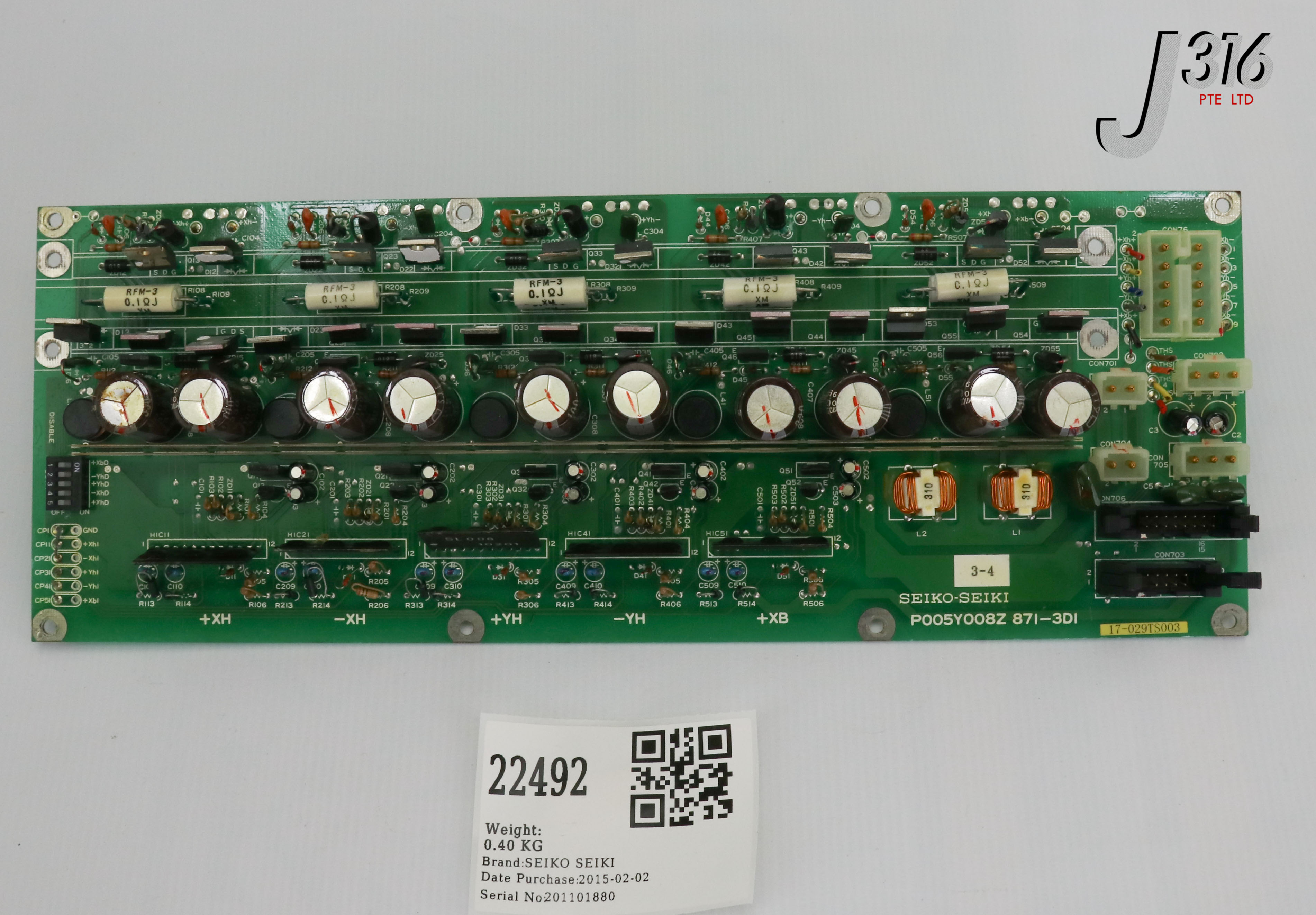22492 SEIKO SEIKI PCB, CAPACITOR BOARD, 17-029TS003 P005Y008Z871-3D1