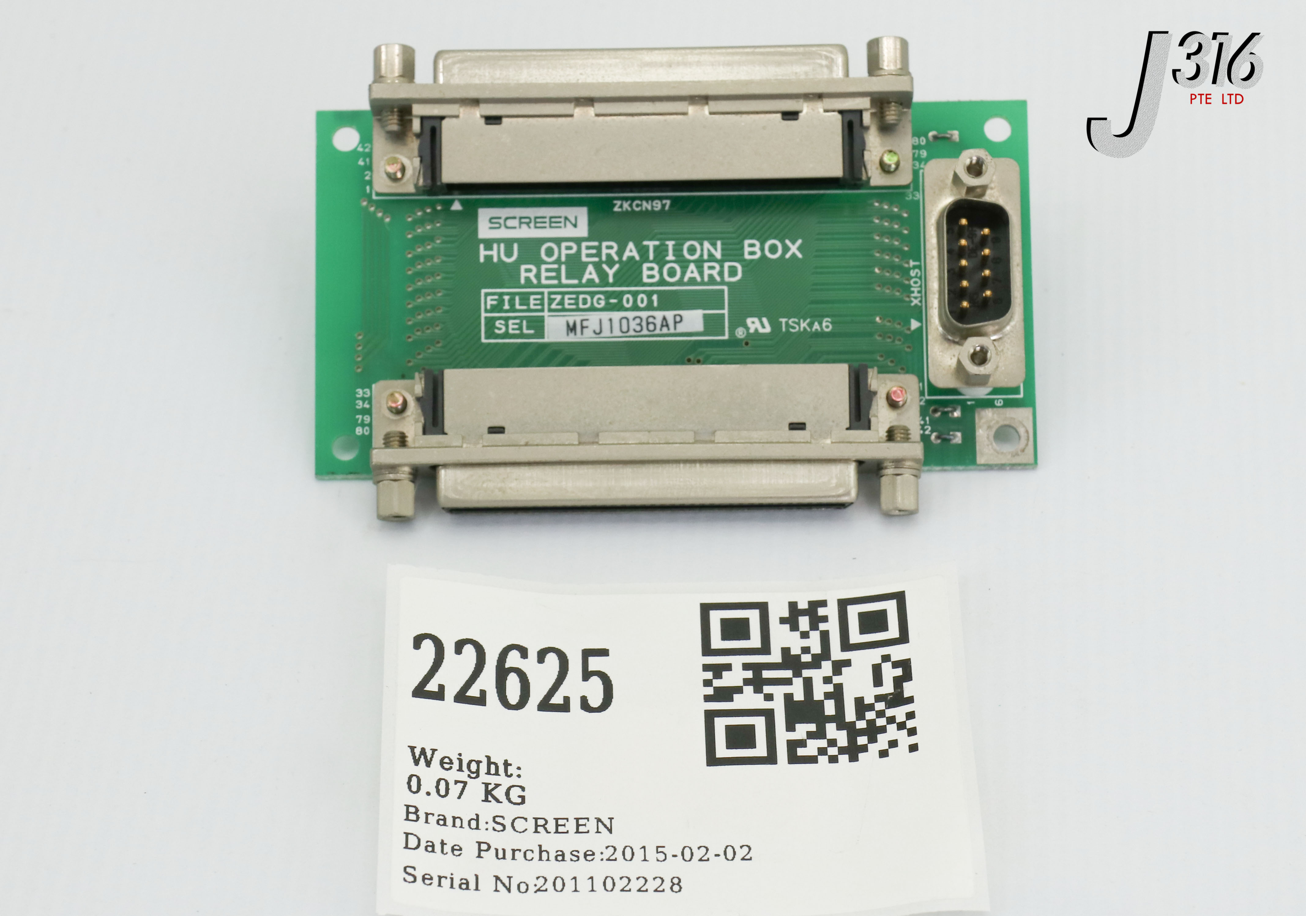 22625 SCREEN PCB, HU OPERATION BOX RELAY BOARD ZEDG-001
