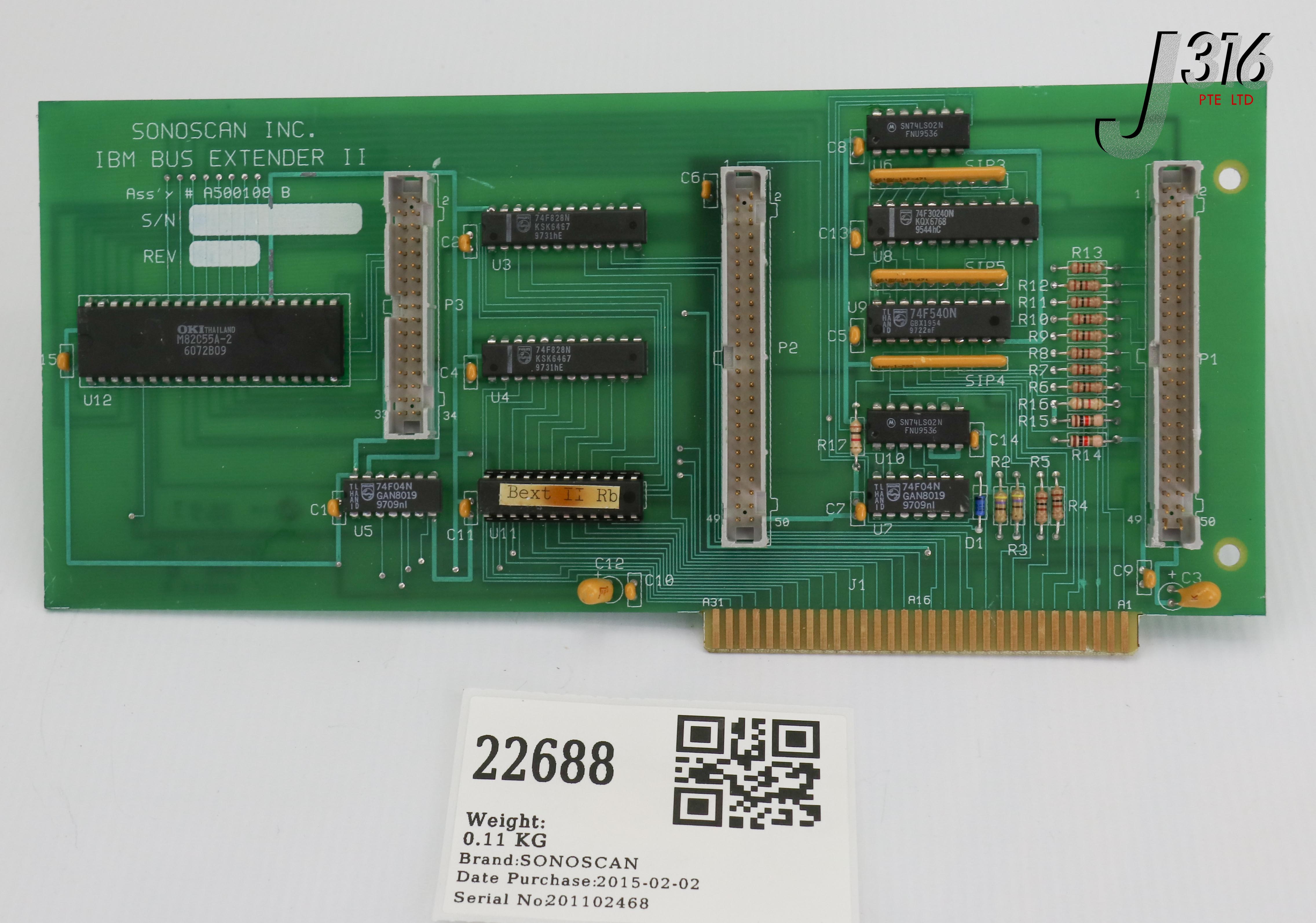 22688 SONOSCAN PCB, IBM BUS EXTENDER II, 410113 A A500108 B
