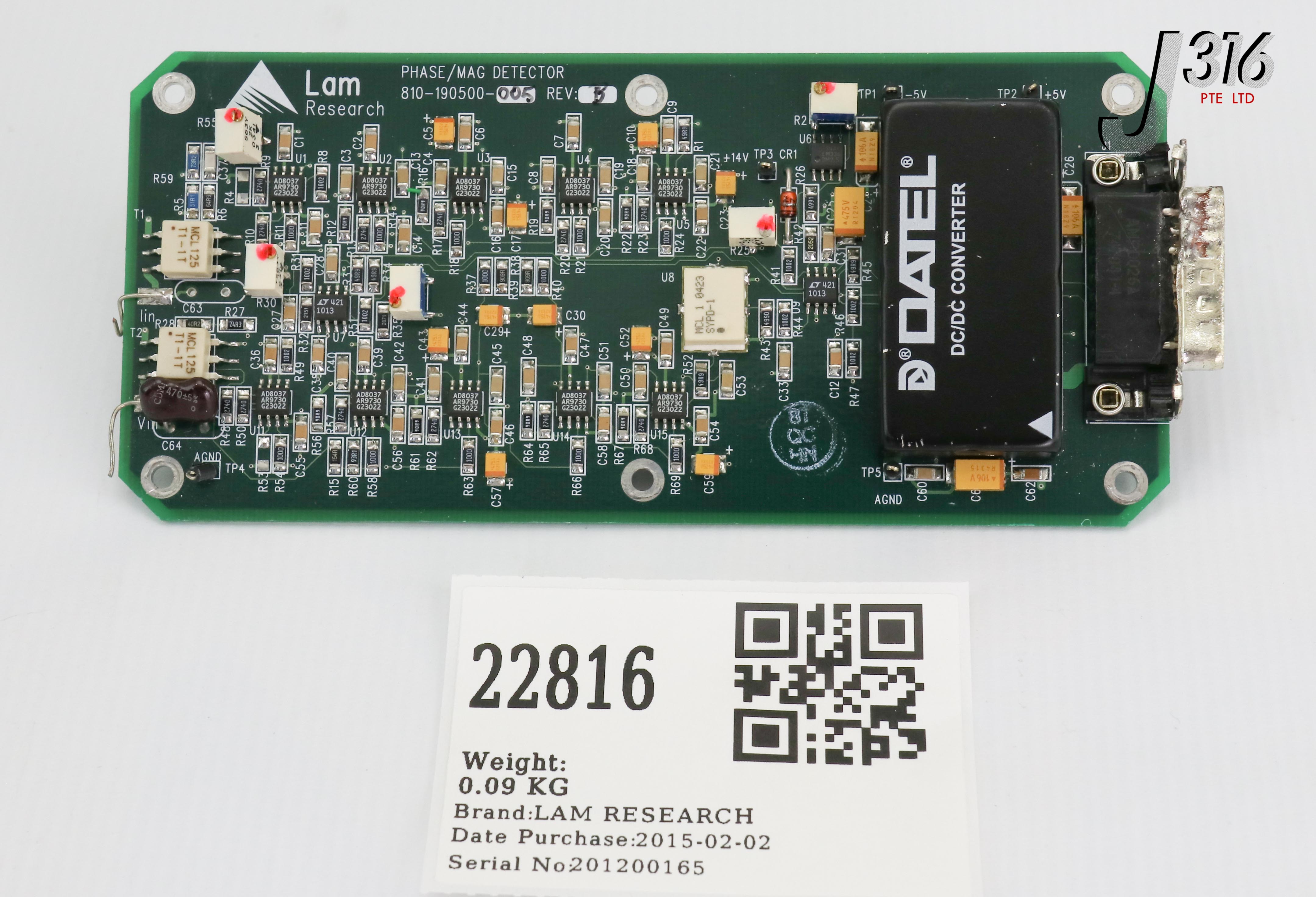 22816 LAM RESEARCH PCB, PHASE/MAG DET, 13.56MHZ 810-190500-005