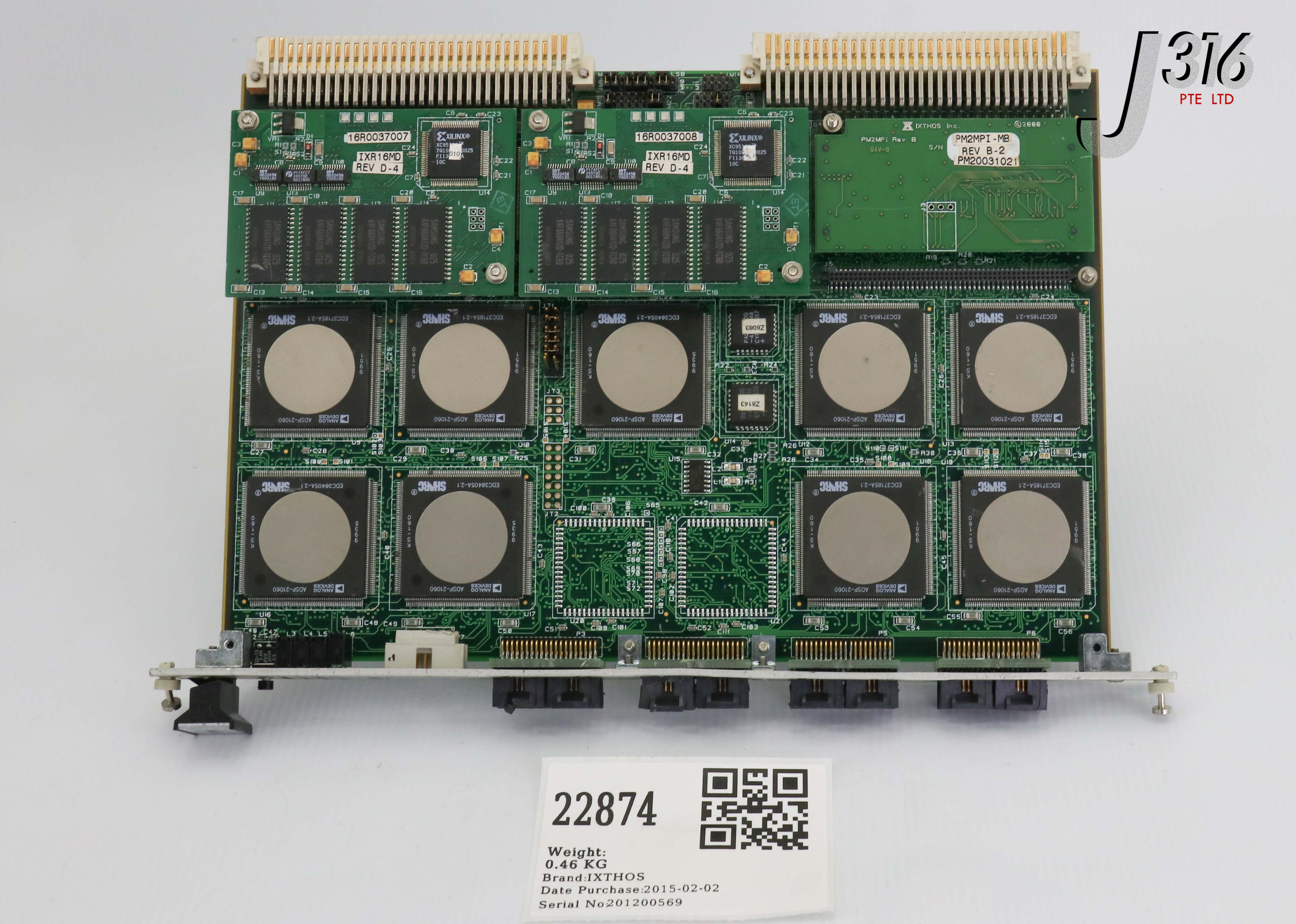 22874 IXTHOS PCB, IXZ8 DIGITAL SIGNAL PROCESSORS IN THE LHCB LEVEL-1 VERTEX TRIGGER SYSTEM, IXR16MD, PM2MPI-MB IXZ8844-0-F32