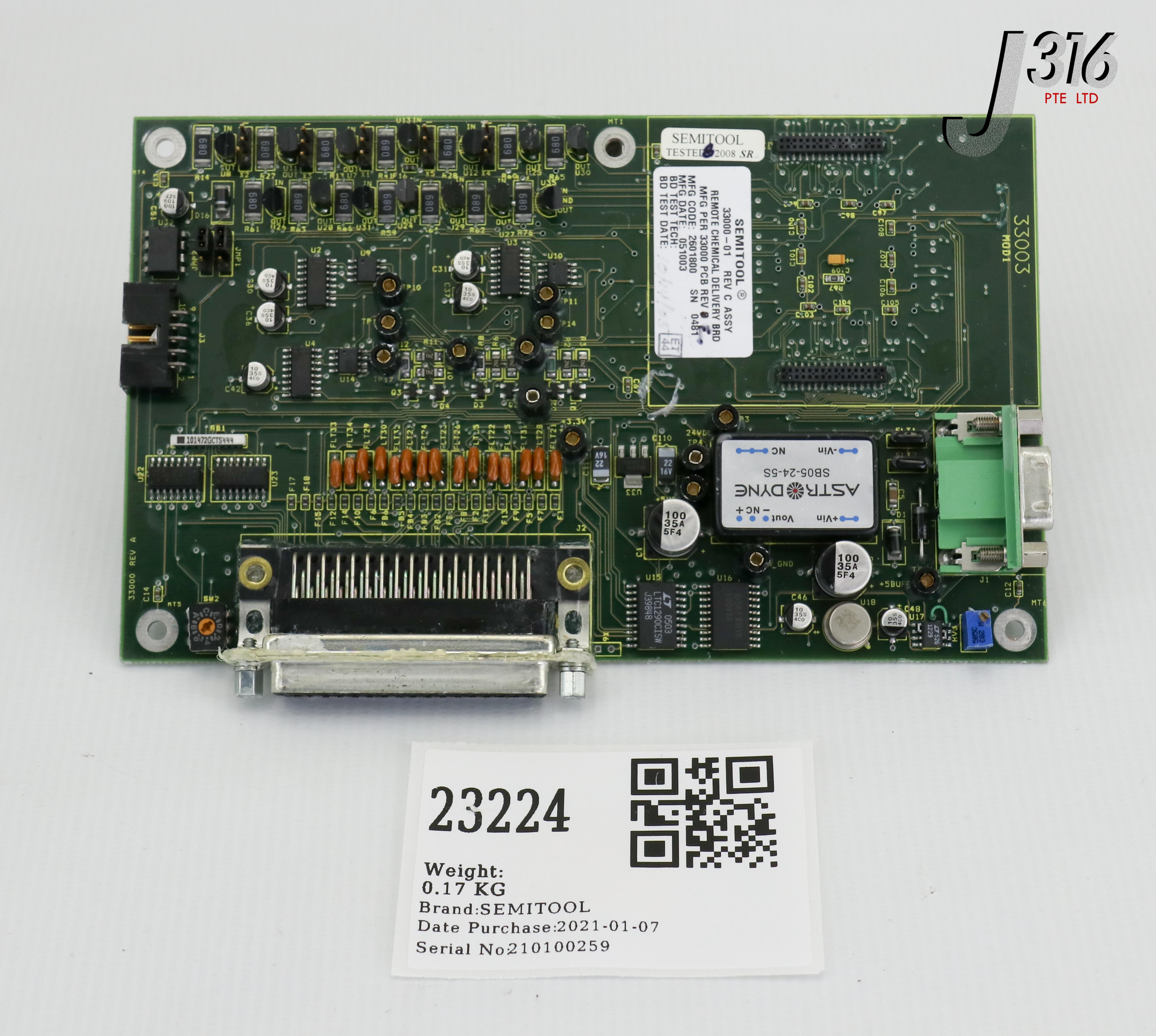 23224 SEMITOOL PCB, REMOTE CHEMICAL DELIVERY BRD, 33003, 33000U1-01E 33000-01