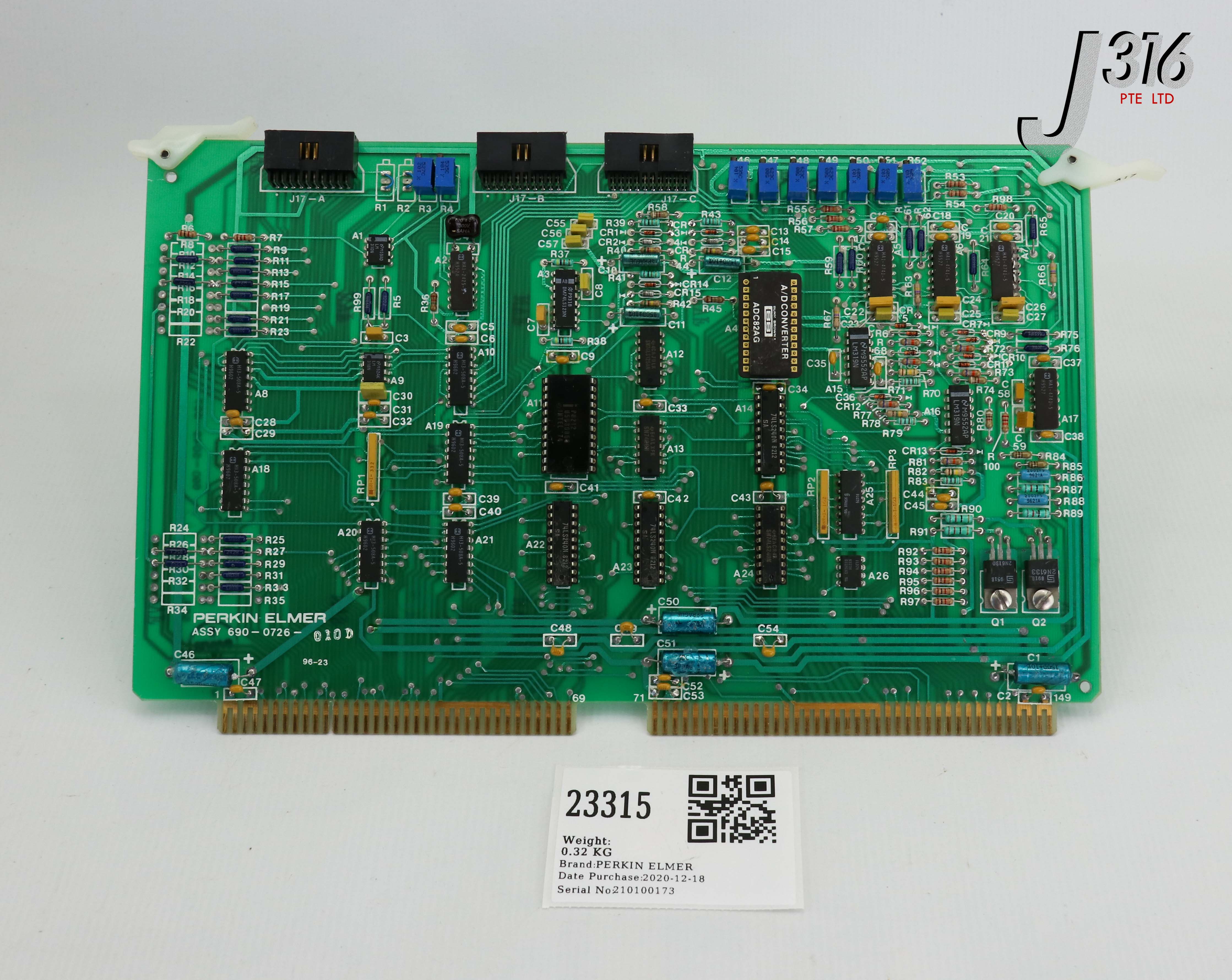 23315 PERKIN ELMER PCB ASSY, 690-5049-007 690-0726-010D