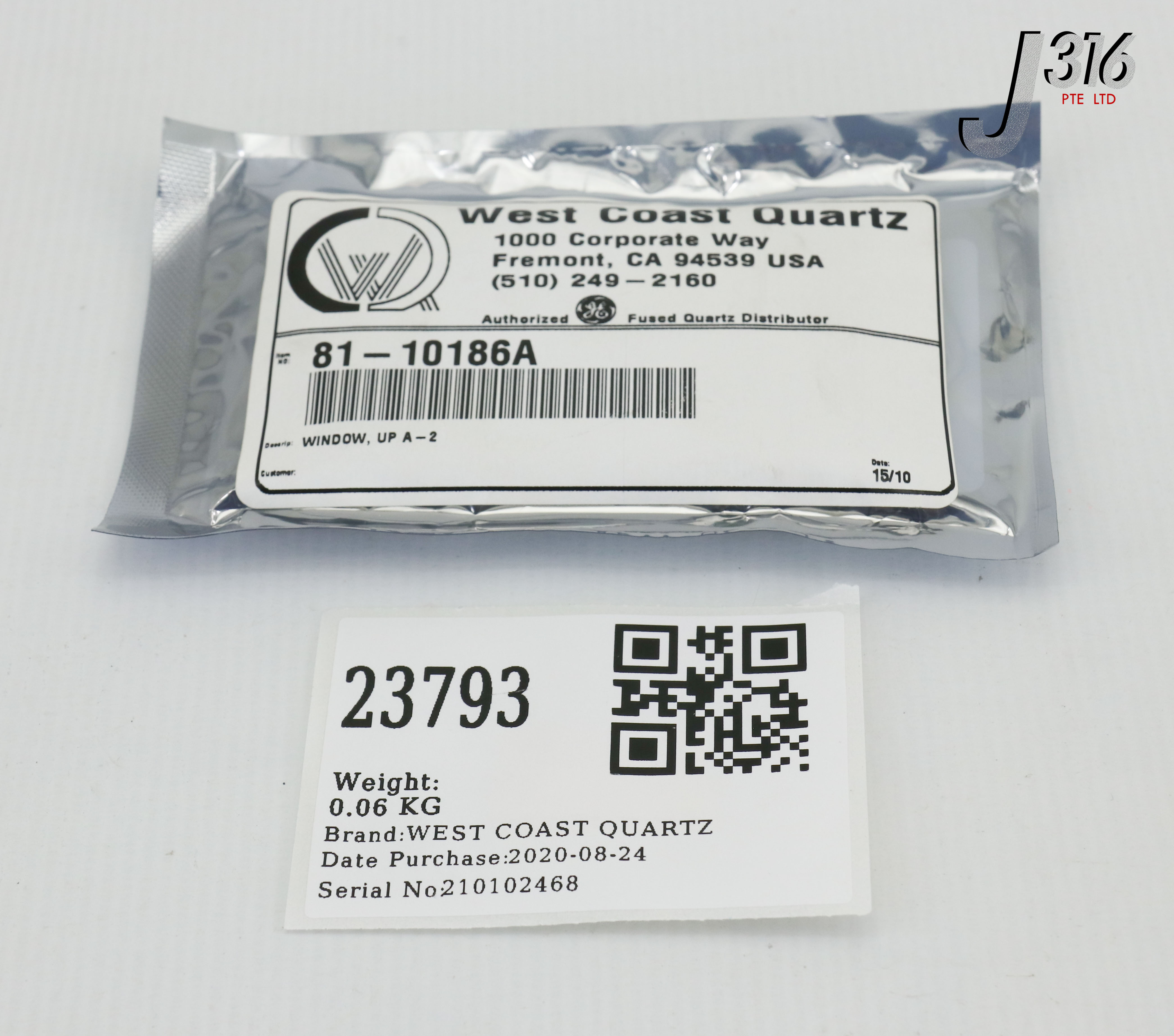 23793 WEST COAST QUARTZ WINDOW, UP A-2, 1D05-400028C22 (NEW) 81-10186A