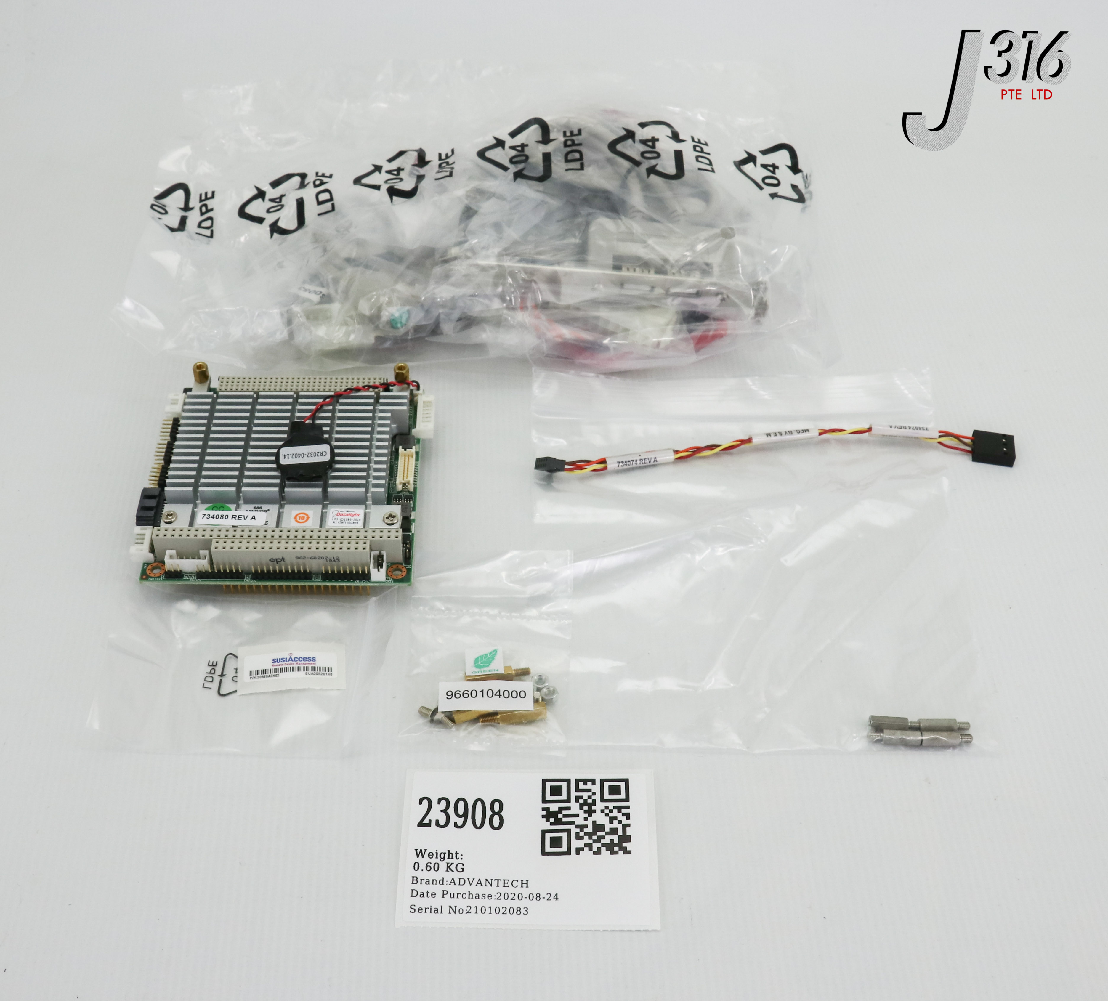 23908 ADVANTECH PCB, PC/104+ SBC W/ INTEL ATOM N450, VGA,LVDS,LAN,USB2.0,SATA & ON-BORAD FLAST STARTUP MANUAL (NEW) PCM-3362N-S6A1E
