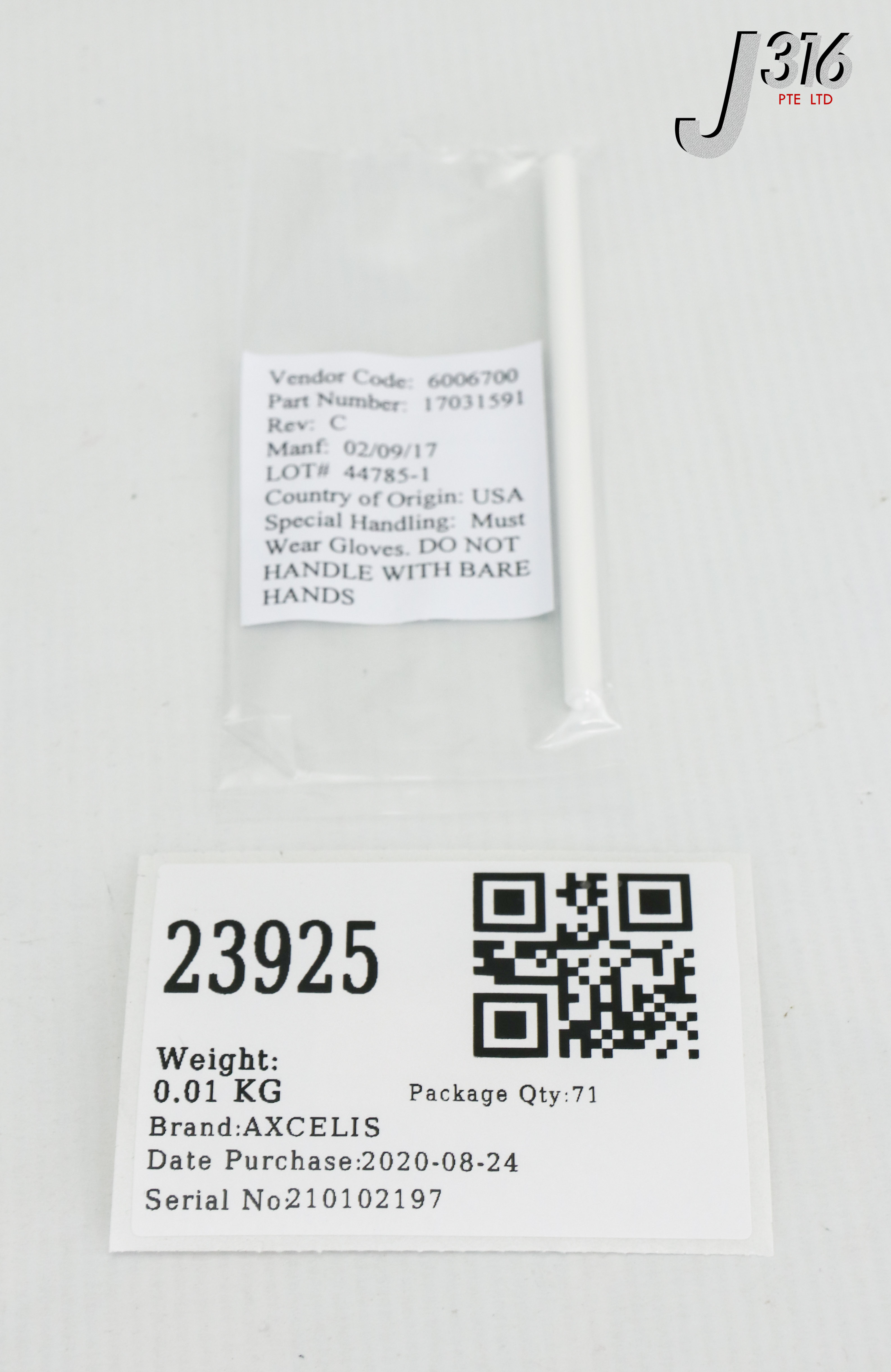 23925 AXCELIS QUAD LONG POLE INSULATOR (NEW) 17031591